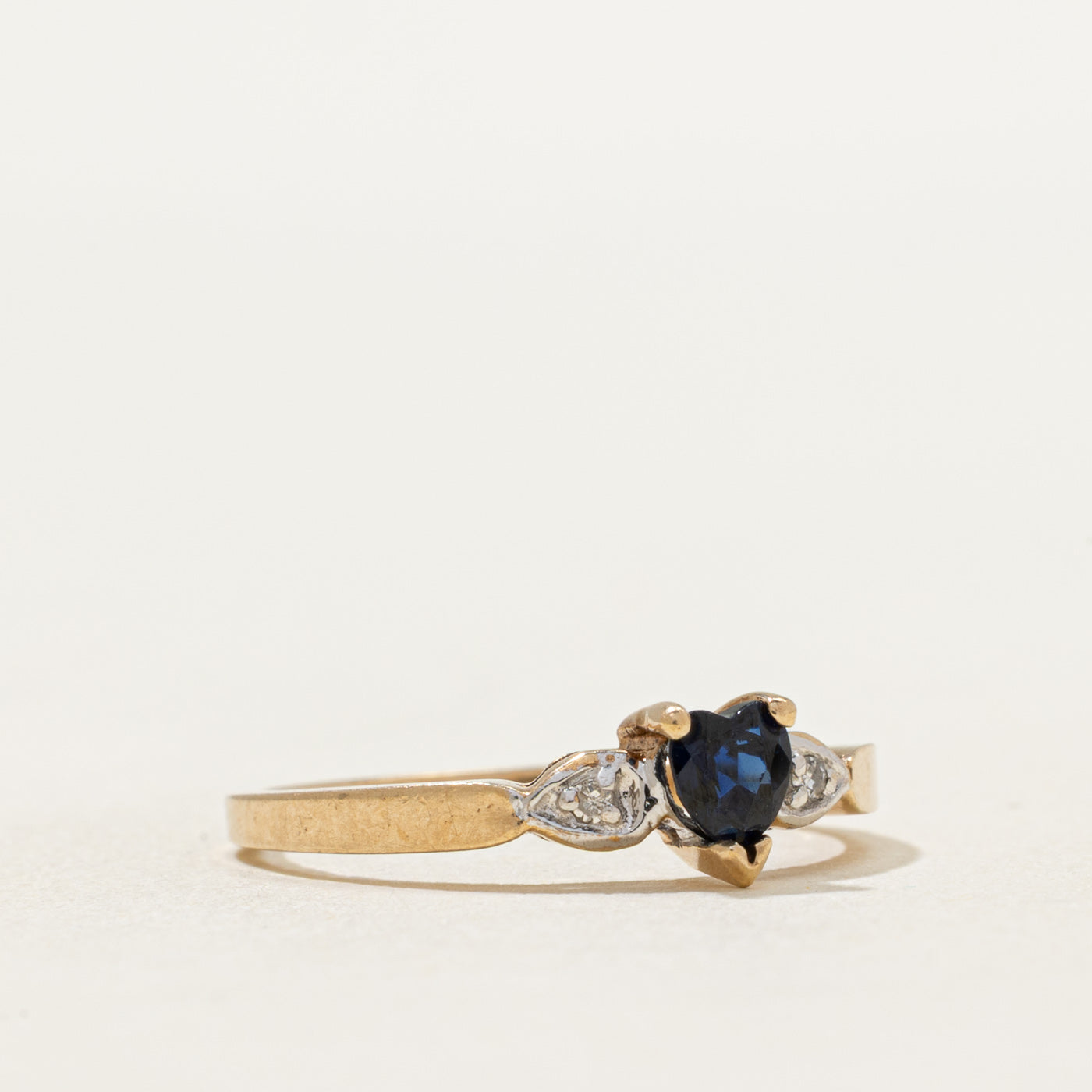 Sapphire Heart & Diamond Ring | 0.15ct, 0.02ctw | SZ 5.5