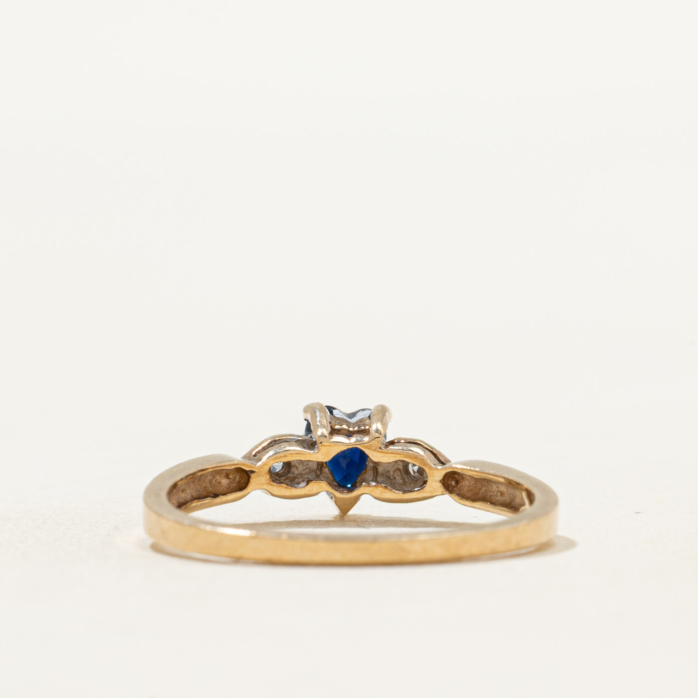 Sapphire Heart & Diamond Ring | 0.15ct, 0.02ctw | SZ 5.5