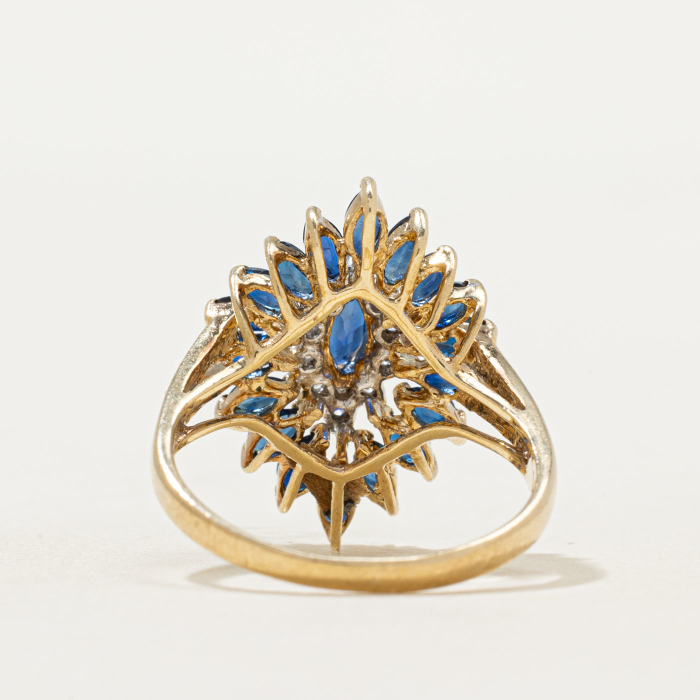 Sapphire & Diamond Cocktail Ring | 0.60ctw, 0.08ctw | SZ 6.25