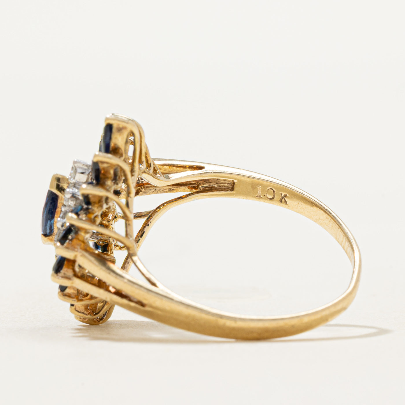 Sapphire & Diamond Cocktail Ring | 0.60ctw, 0.08ctw | SZ 6.25