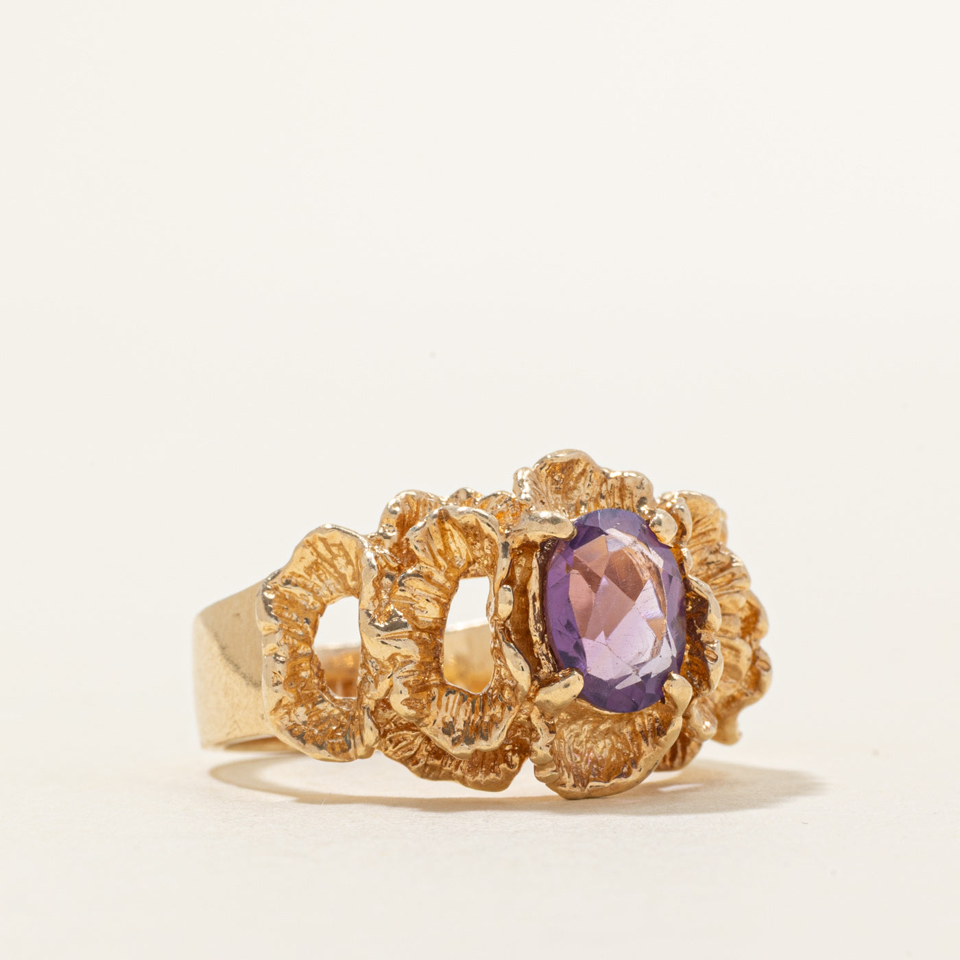 Amethyst Textured Cocktail Ring | 1.00ct | SZ 7