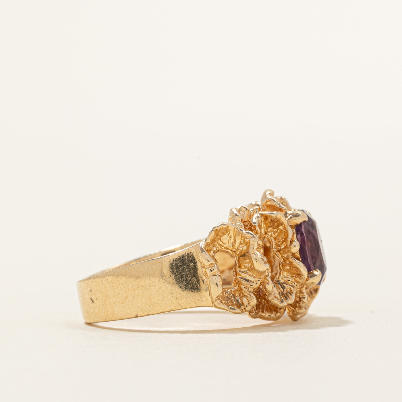 Amethyst Textured Cocktail Ring | 1.00ct | SZ 7