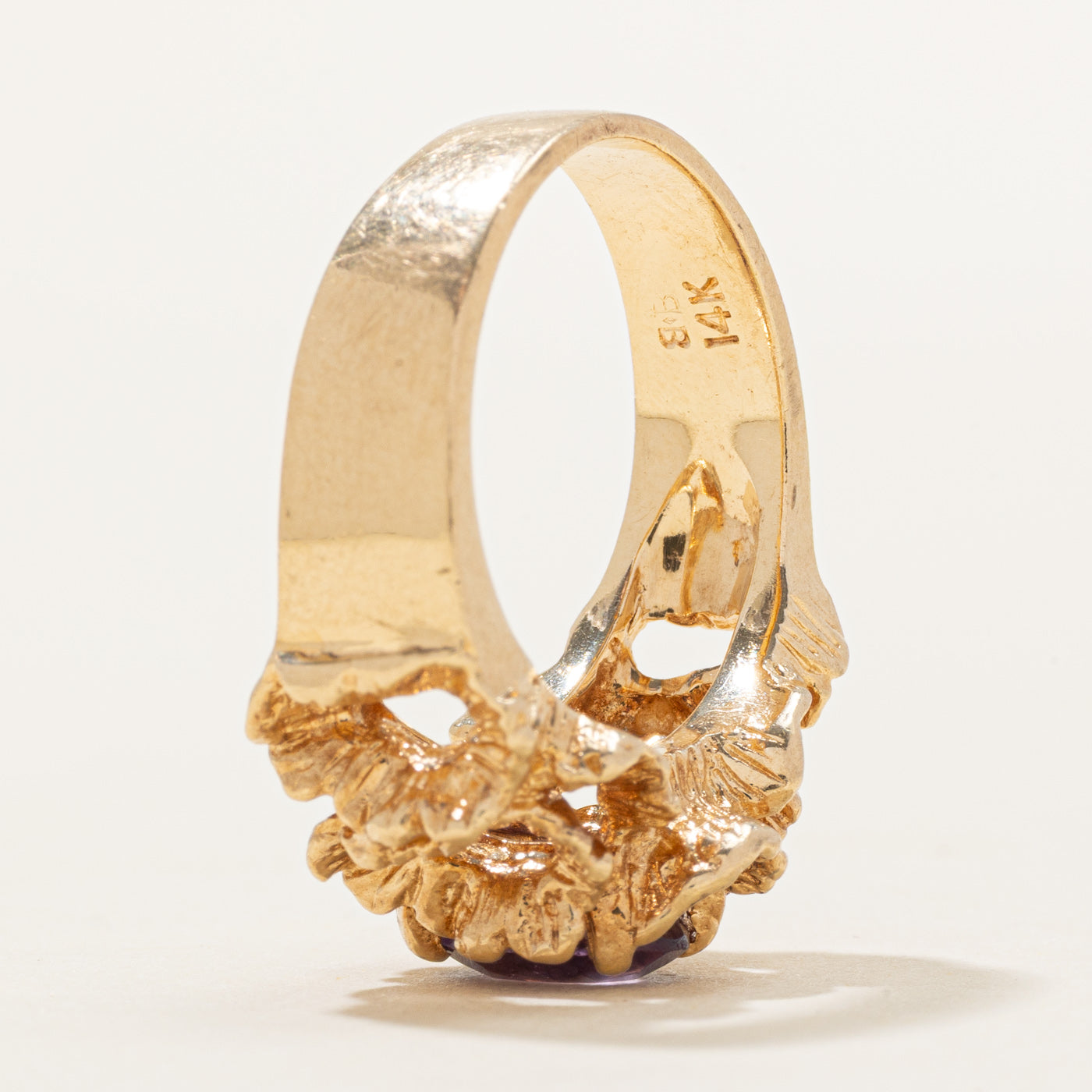 Amethyst Textured Cocktail Ring | 1.00ct | SZ 7