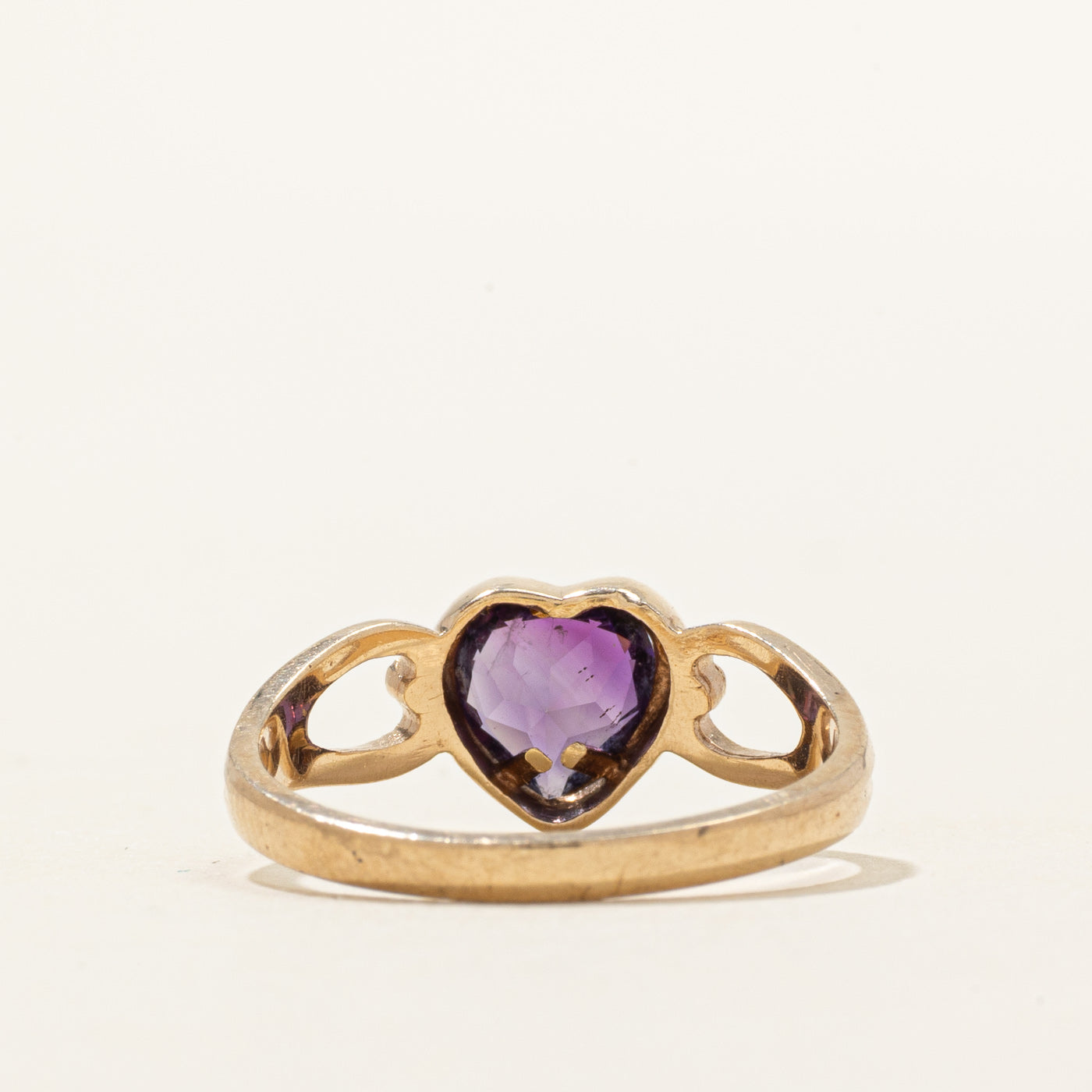 Bezel Set Heart Cut Amethyst Ring | 0.70ct | SZ 5.25