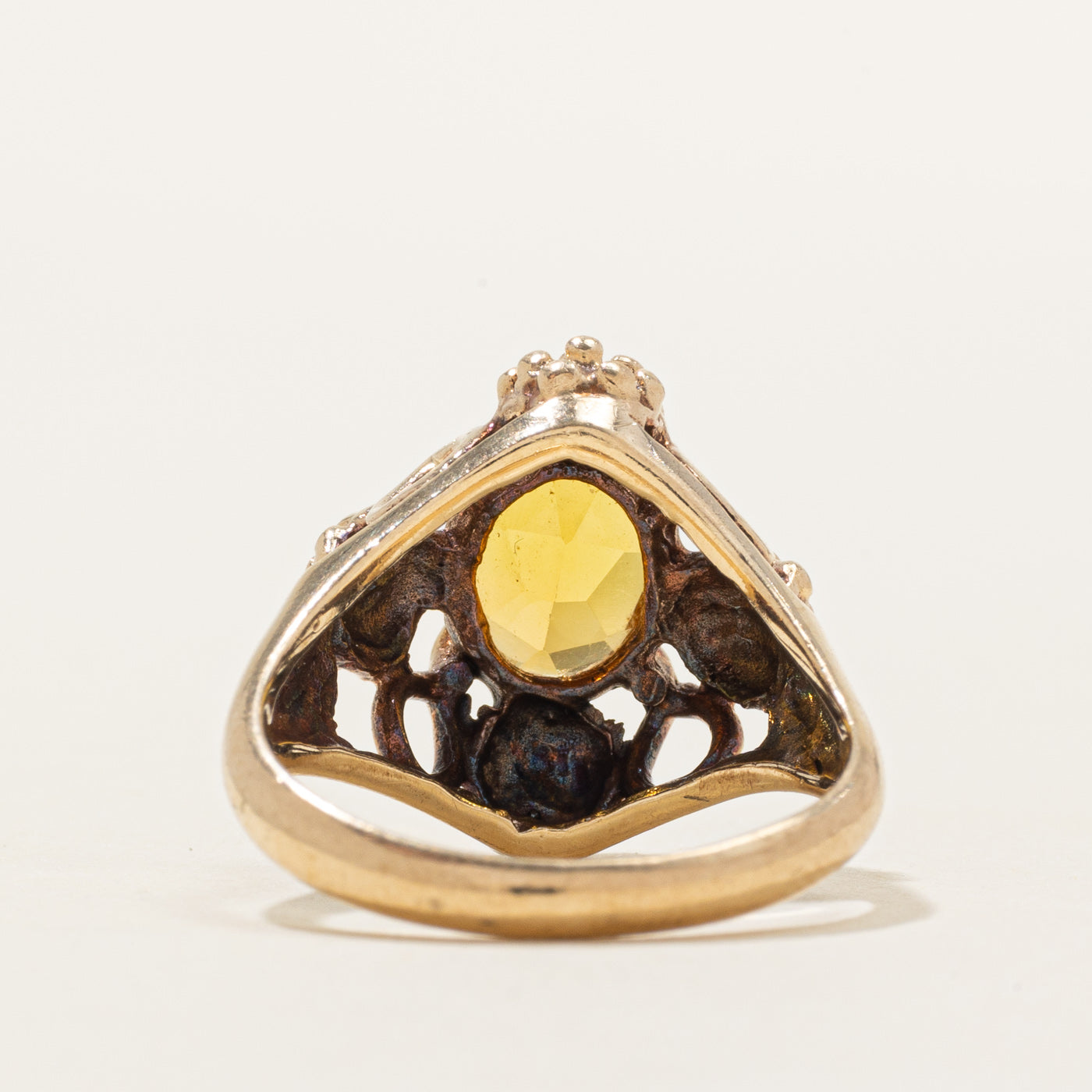 Synthetic Yellow Sapphire Openwork Cocktail Ring | 2.25ct | SZ 5.75