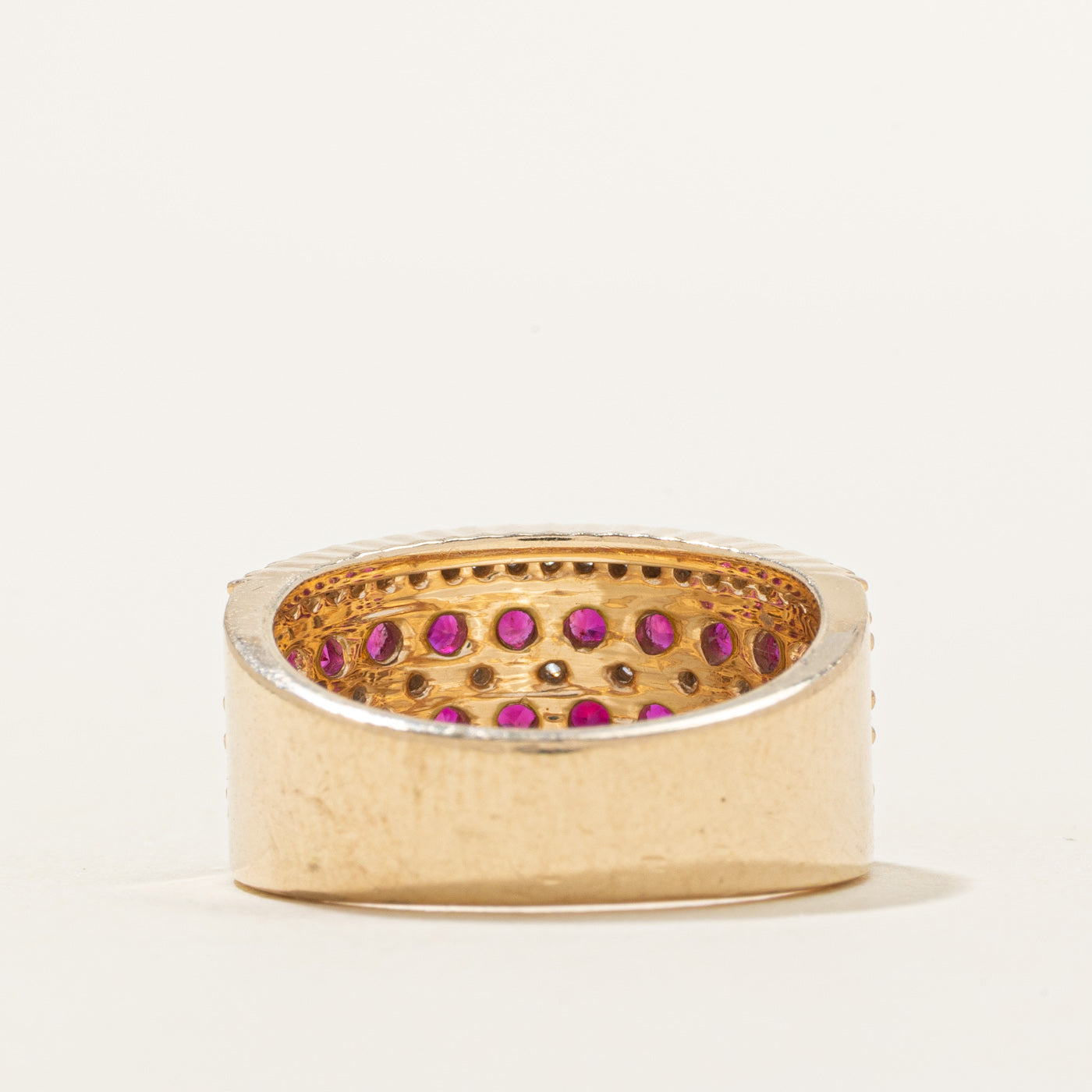 Multi-Row Ruby & Diamond Band | 1.25ctw, 0.47ctw | SZ 6