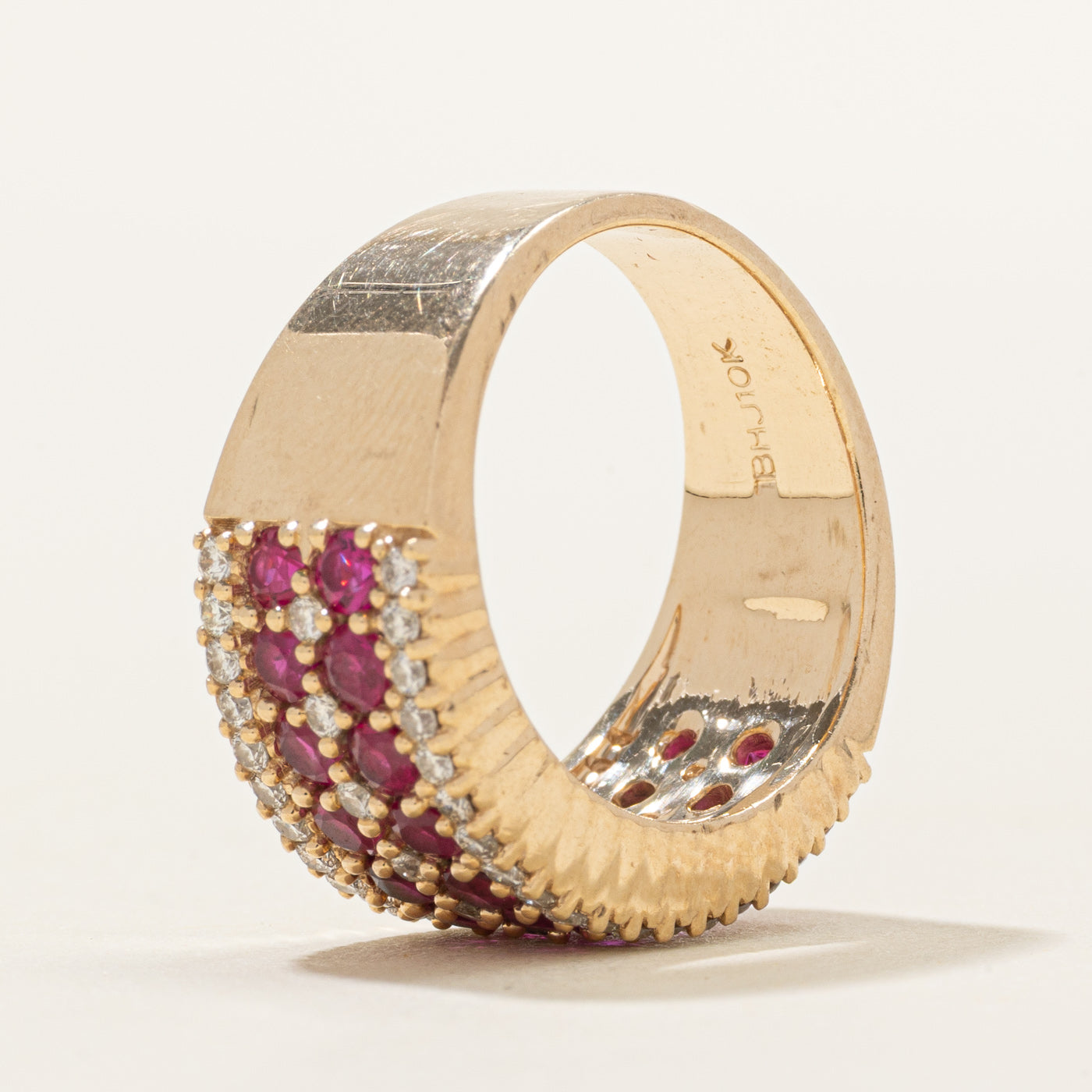 Multi-Row Ruby & Diamond Band | 1.25ctw, 0.47ctw | SZ 6