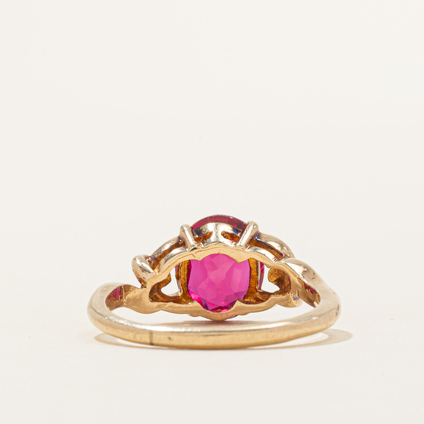 Synthetic Ruby Twisted Ring | 2.60ct | SZ 8.25