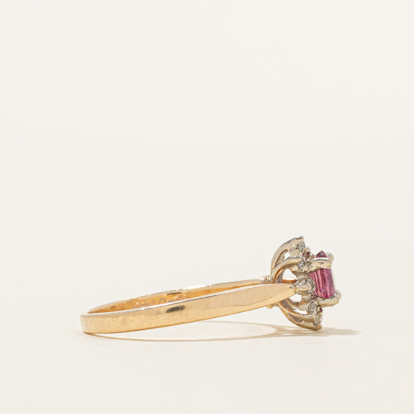 Ruby & Diamond Petal Ring | 0.18ct, 0.08ctw | SZ 5.5