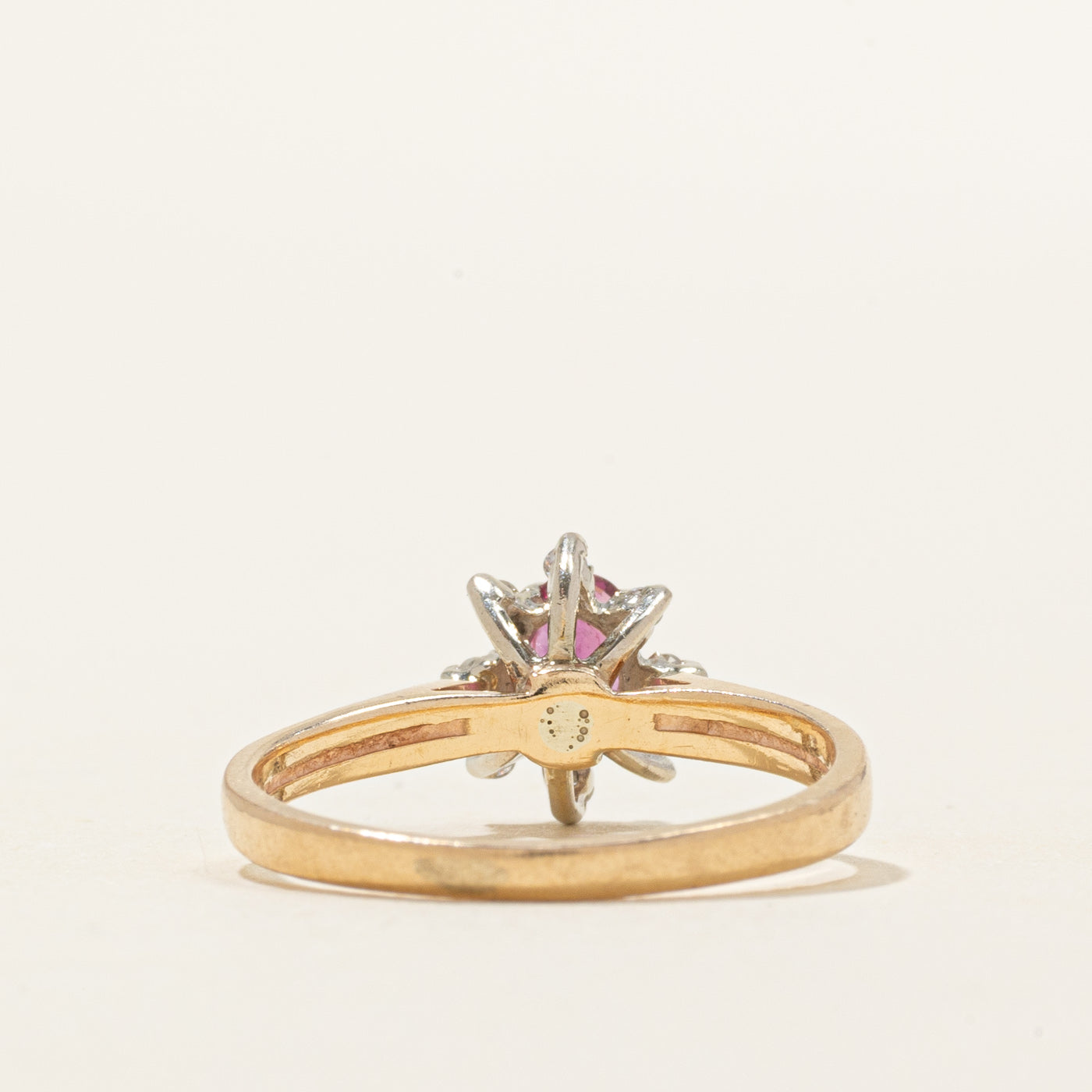 Ruby & Diamond Petal Ring | 0.18ct, 0.08ctw | SZ 5.5