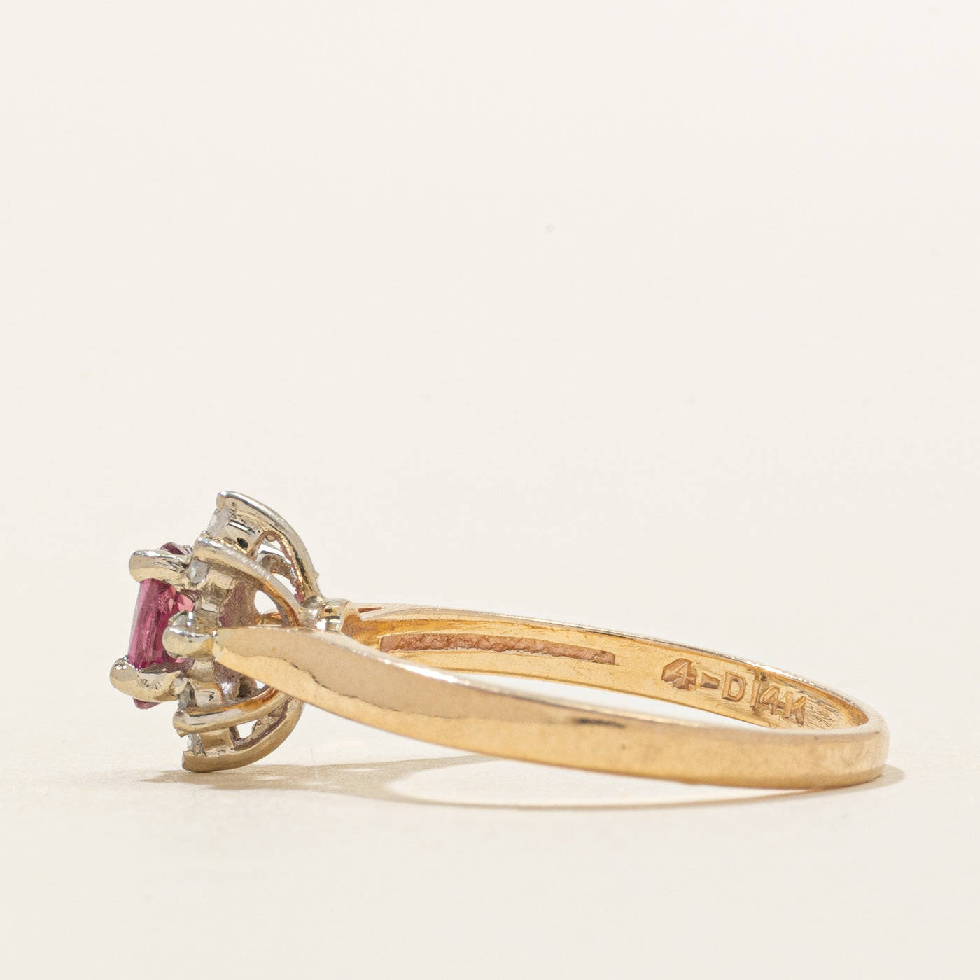 Ruby & Diamond Petal Ring | 0.18ct, 0.08ctw | SZ 5.5