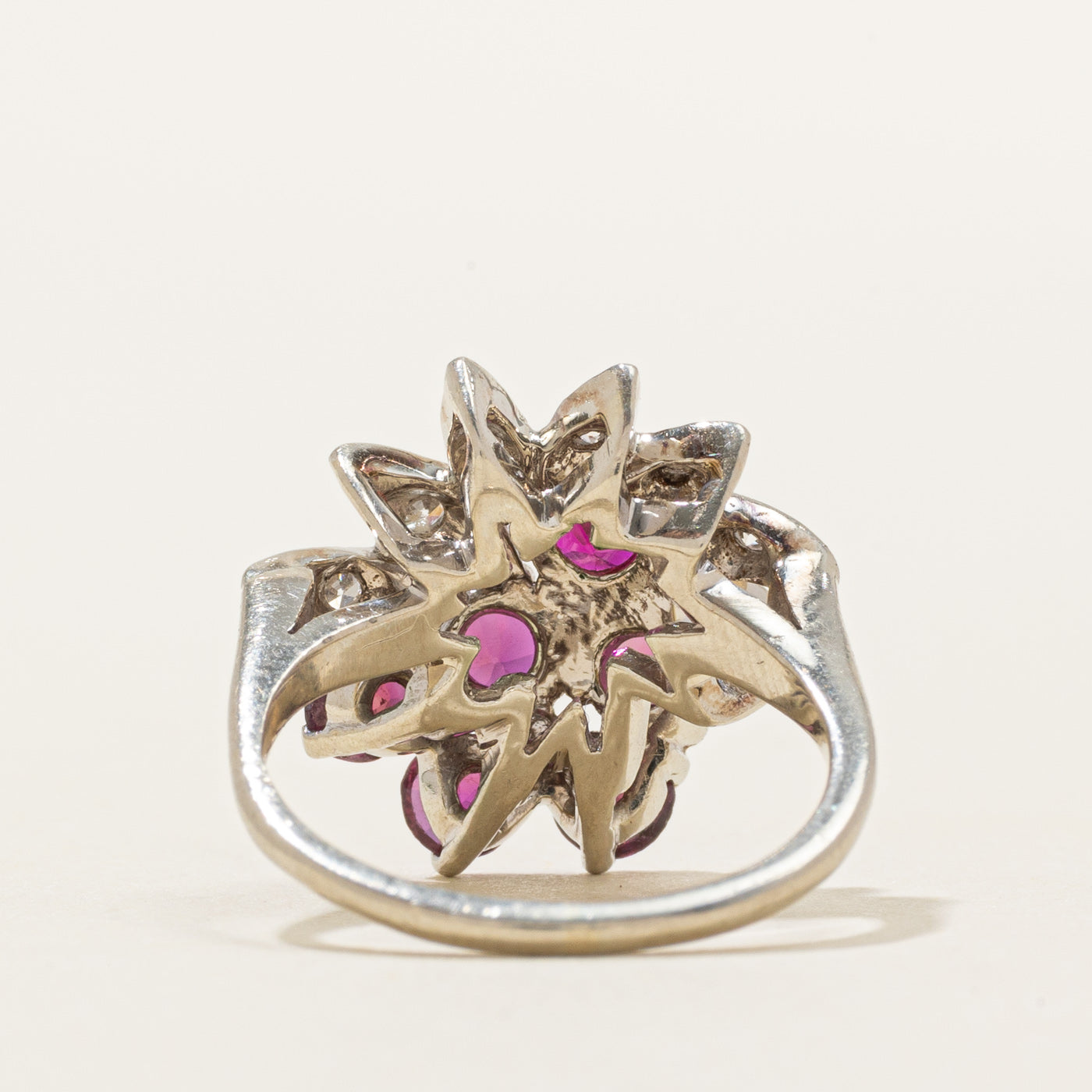 Natural Ruby, Synthetic Ruby & Diamond Coralberry Ring | 0.90ctw, 0.45ctw, 0.07ctw | SZ 4