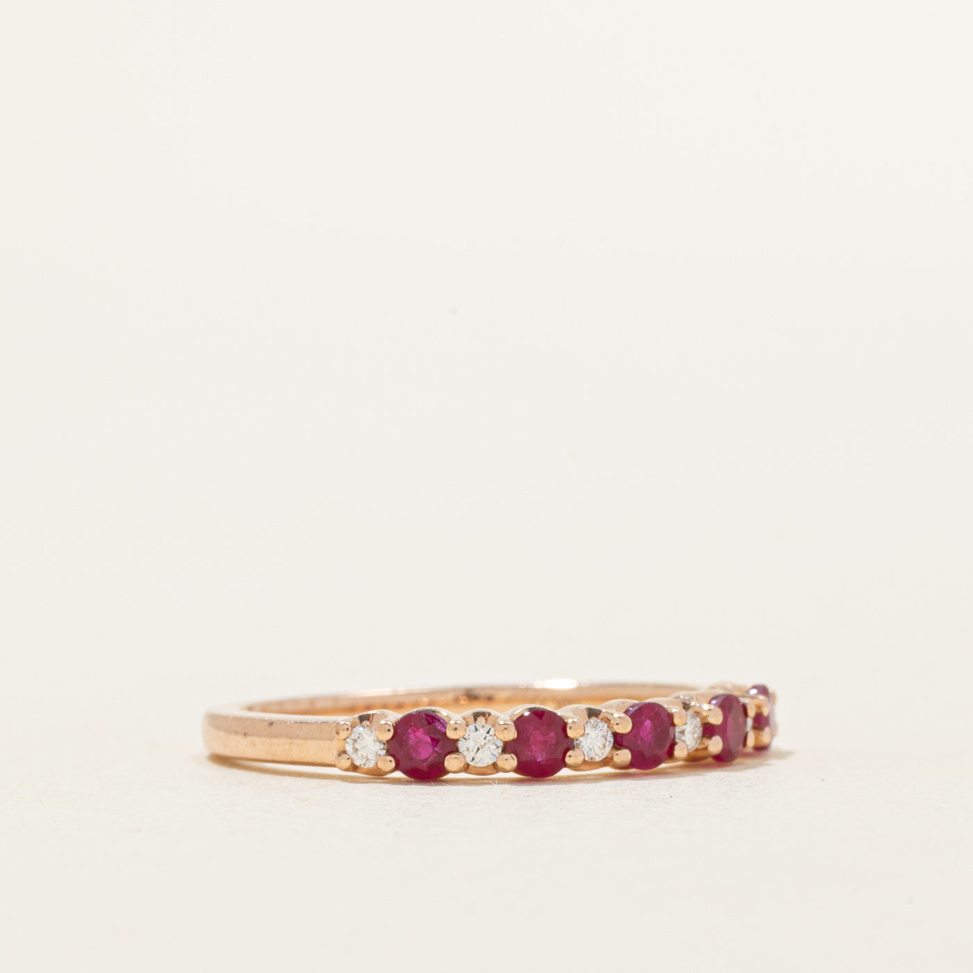 Semi-Eternity Ruby & Diamond Ring | 0.35ctw, 0.07ctw | SZ 6.5