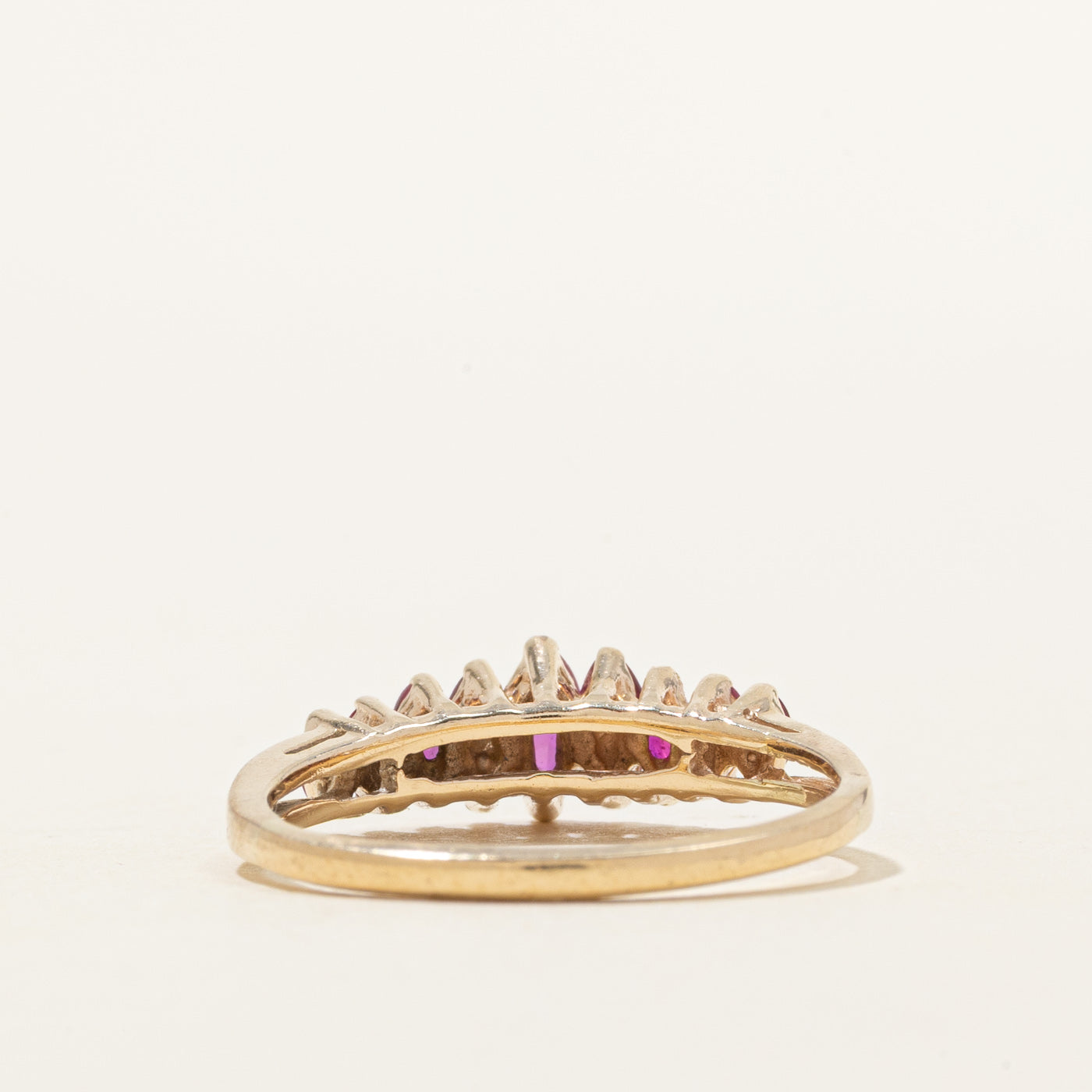 Bague rubis taille marquise à plusieurs niveaux | 1,00 ct | Taille 8