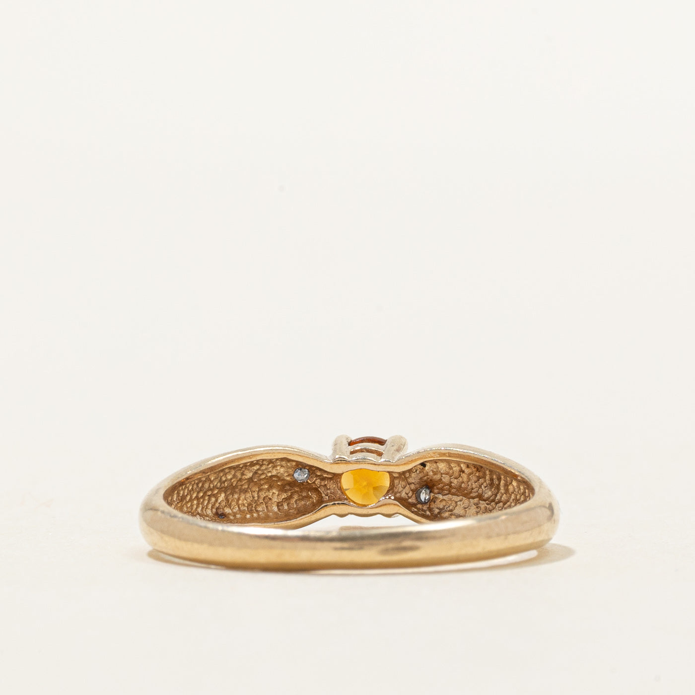 Citrine & Diamond Reverse Tapered Ring | 0.15ct, 0.01ctw | SZ 6
