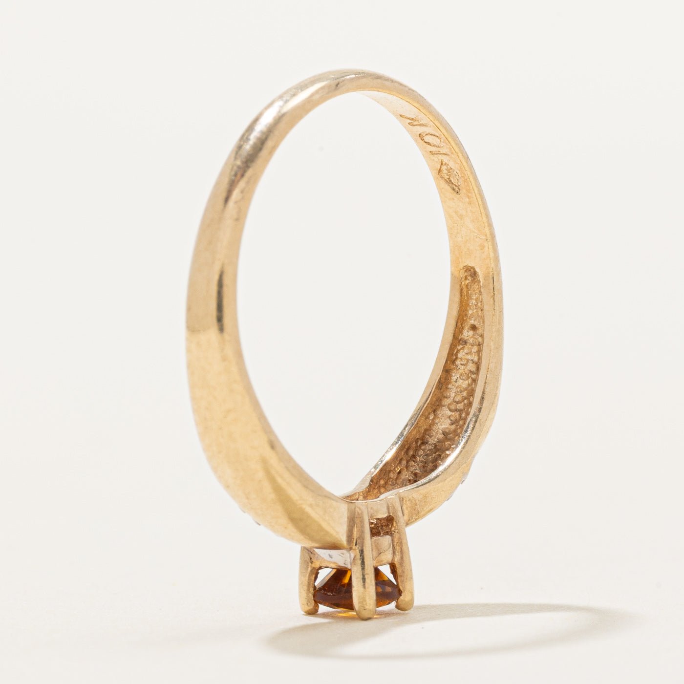 Citrine & Diamond Reverse Tapered Ring | 0.15ct, 0.01ctw | SZ 6