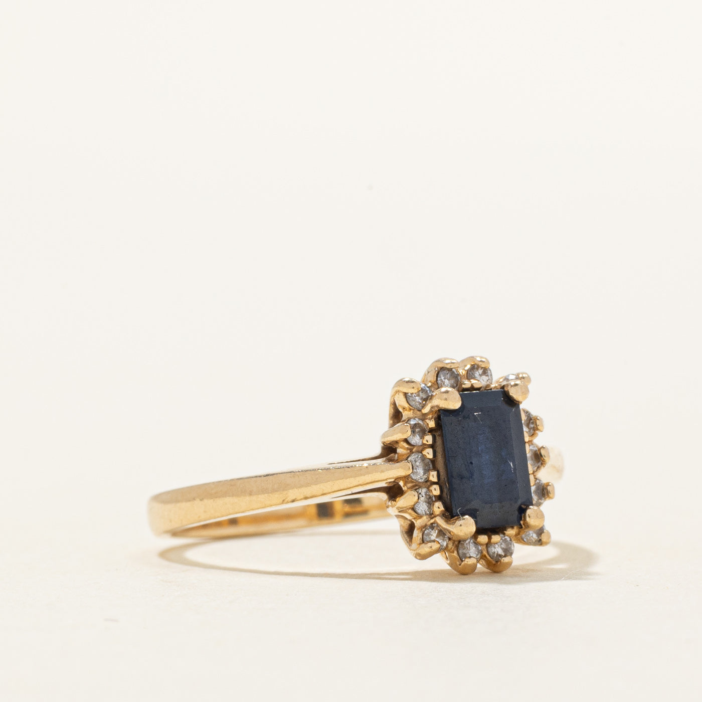 Sapphire & Diamond Petal Ring | 0.75ct, 0.11ctw | SZ 6.5