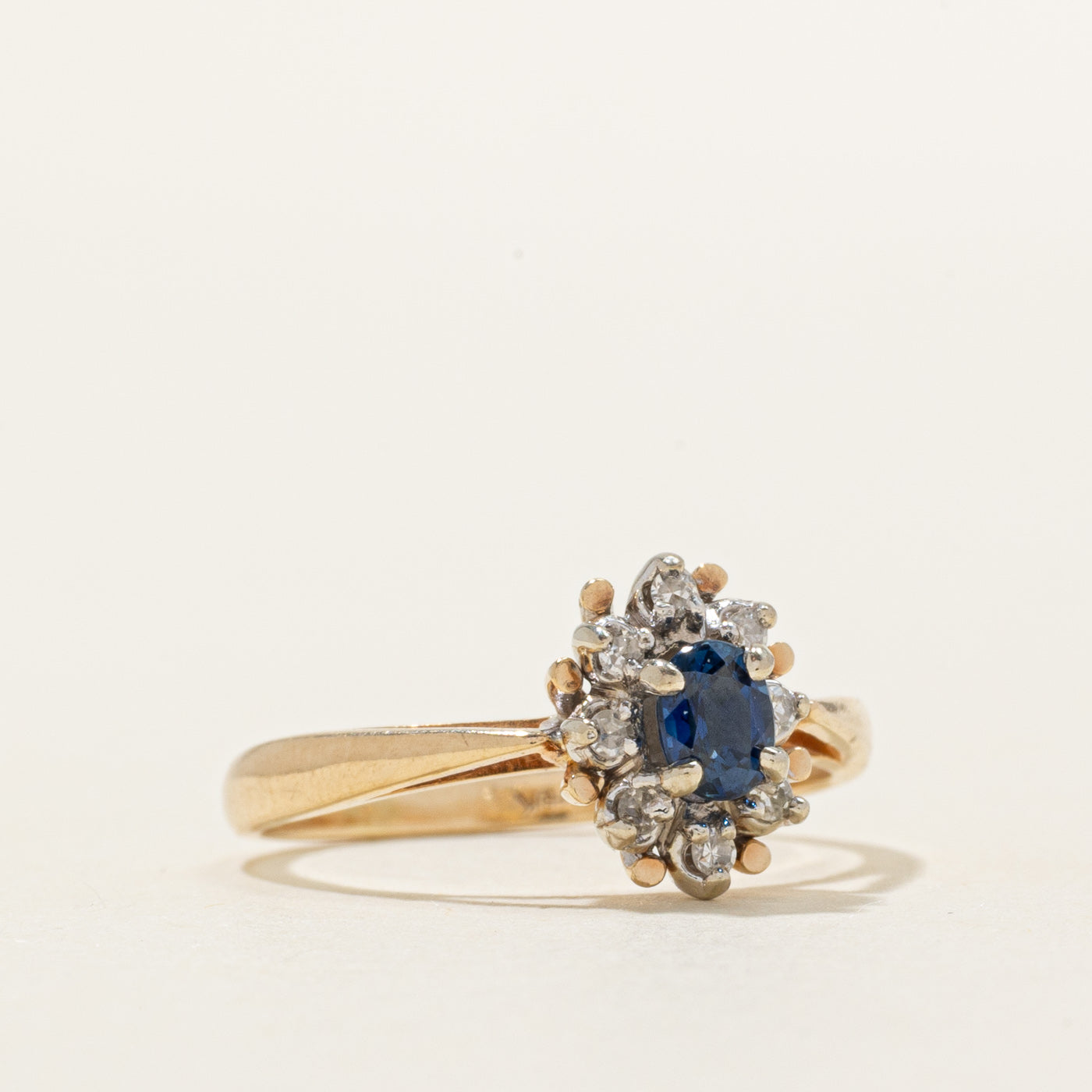 Sapphire & Diamond Petal Ring | 0.26ct, 0.06ctw | SZ 4.75