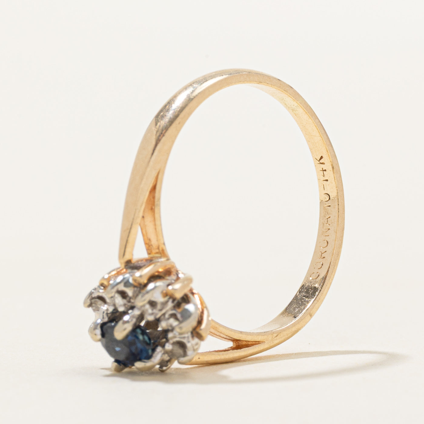 Sapphire & Diamond Petal Ring | 0.26ct, 0.06ctw | SZ 4.75