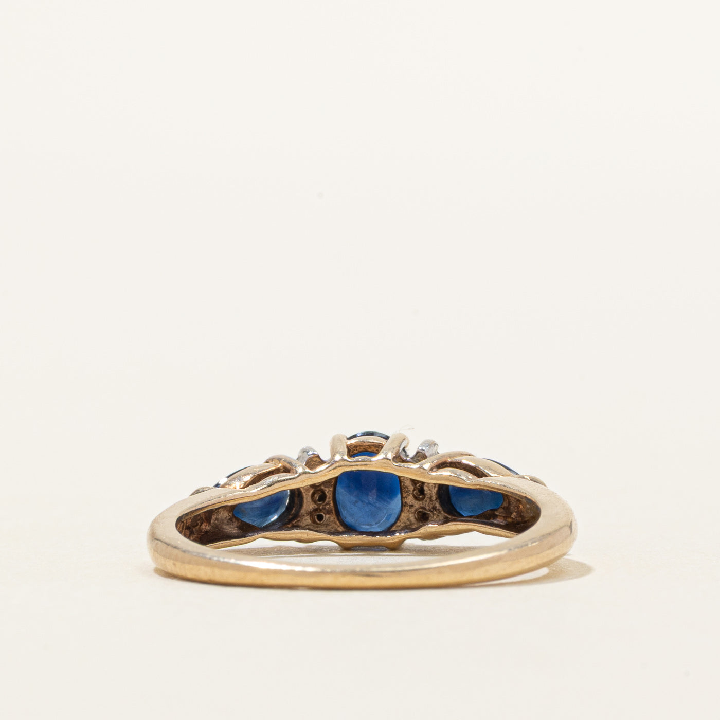 Pear Cut Sapphire & Diamond Ring | 0.95ctw, 0.03ctw | SZ 5.25