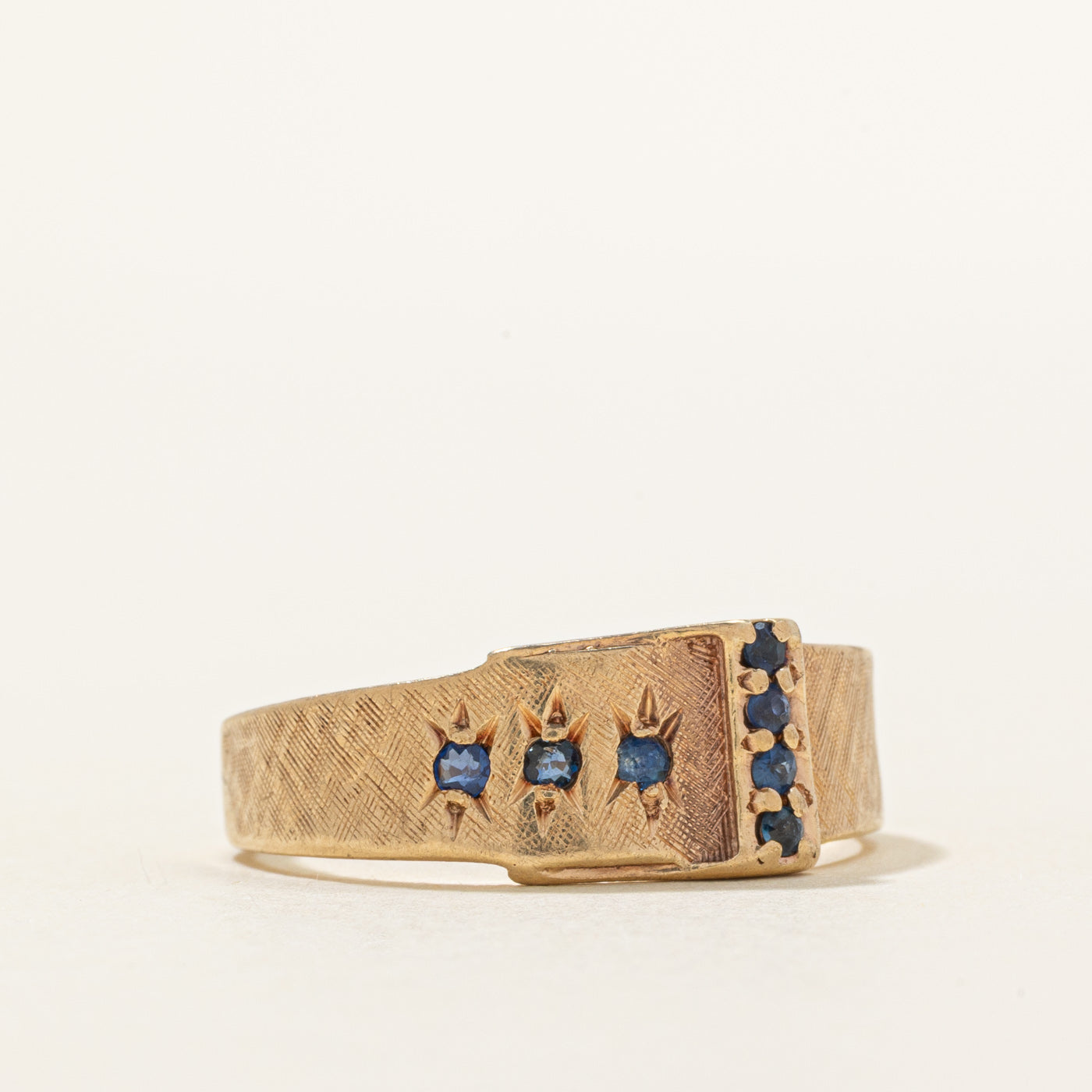 Sapphire Textured Buckle Ring | 0.20ctw | SZ 9