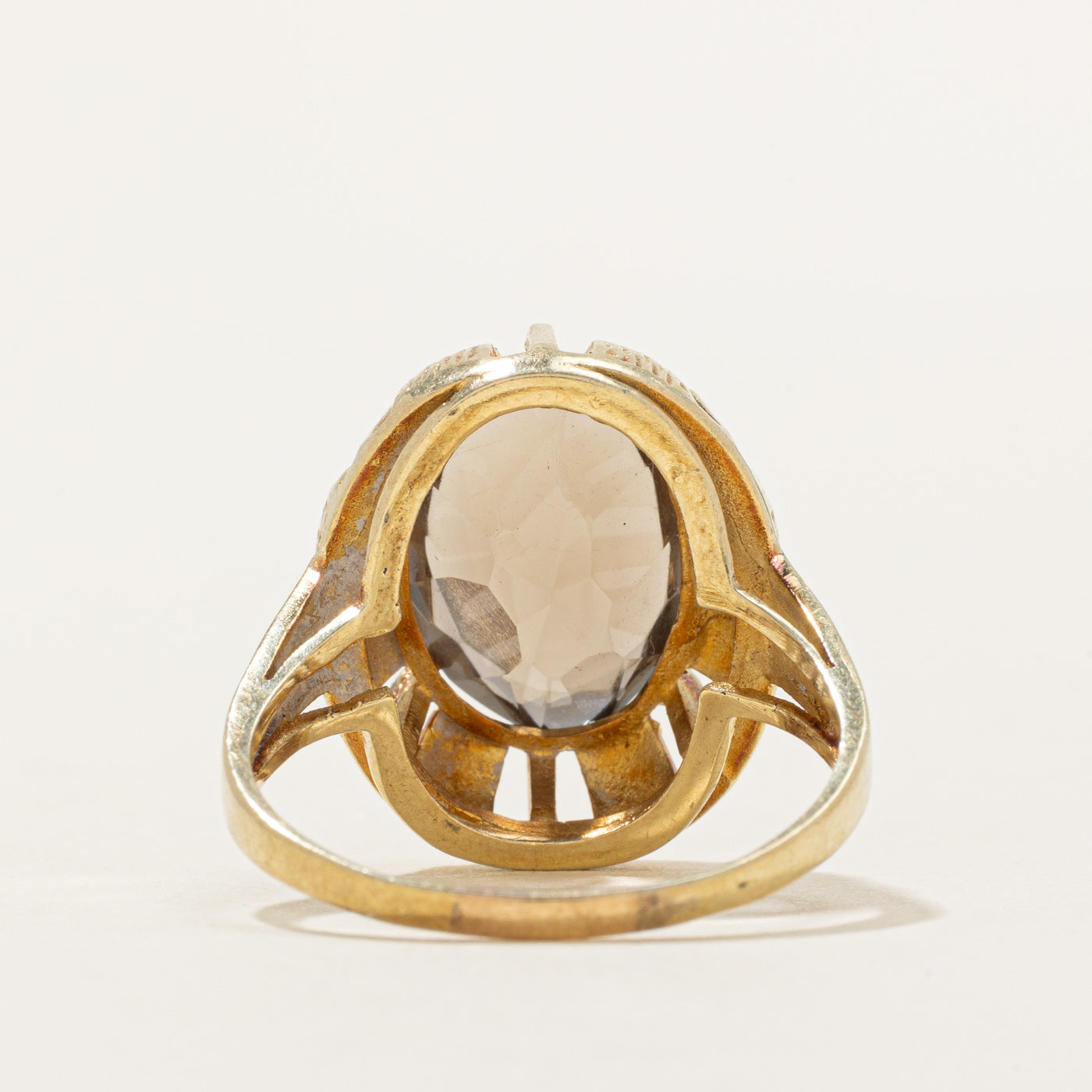 Smoky Quartz Textured Cocktail Ring | 4.65ct | SZ 8.5