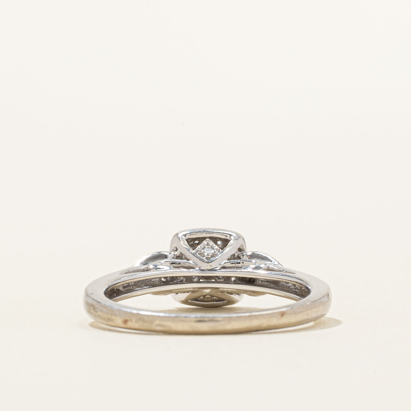 Black & White Diamond Halo Ornate Ring | 0.27ctw | SZ 6.75