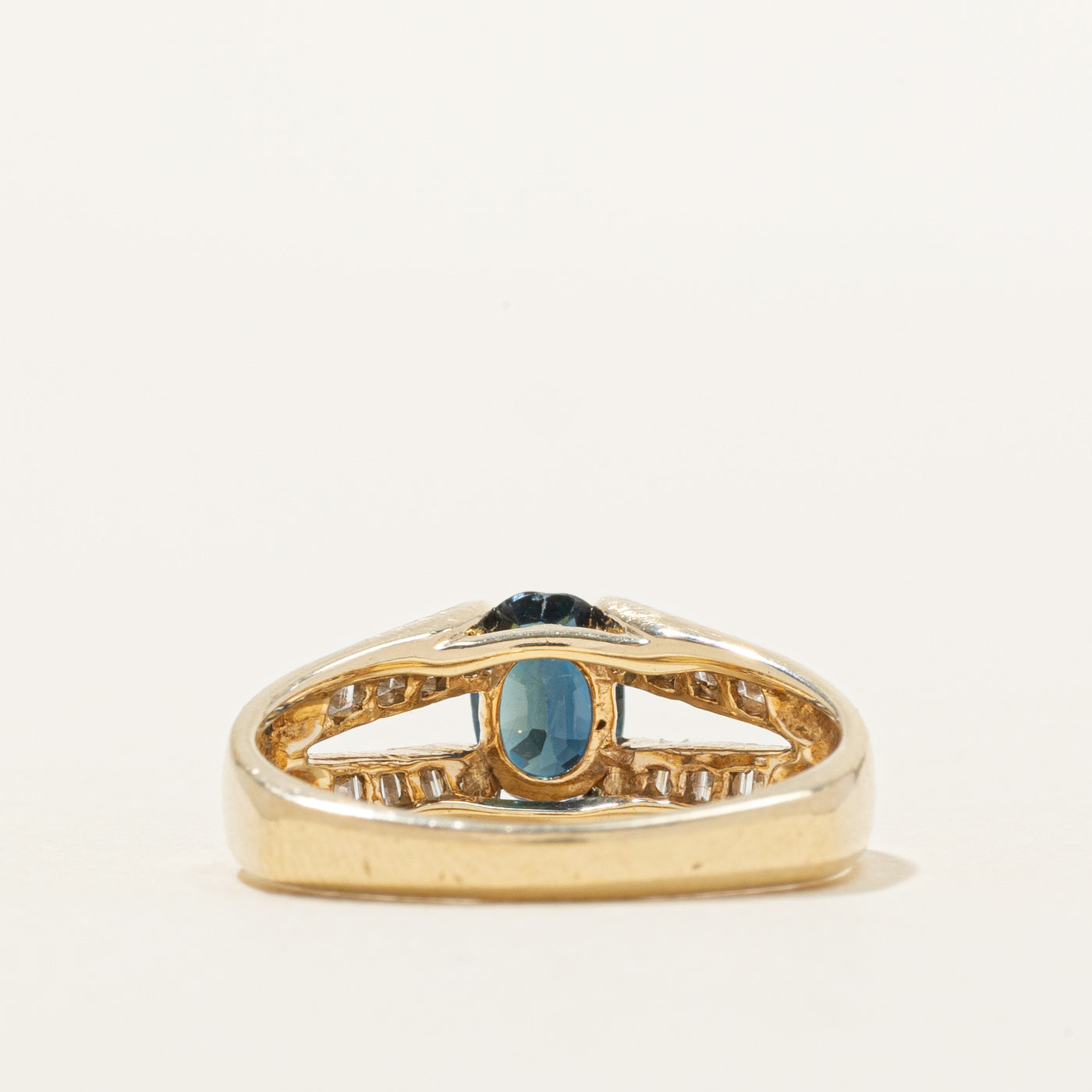 Sapphire & Diamond Split Shank Ring | 0.90ct, 0.15ctw | SZ 7