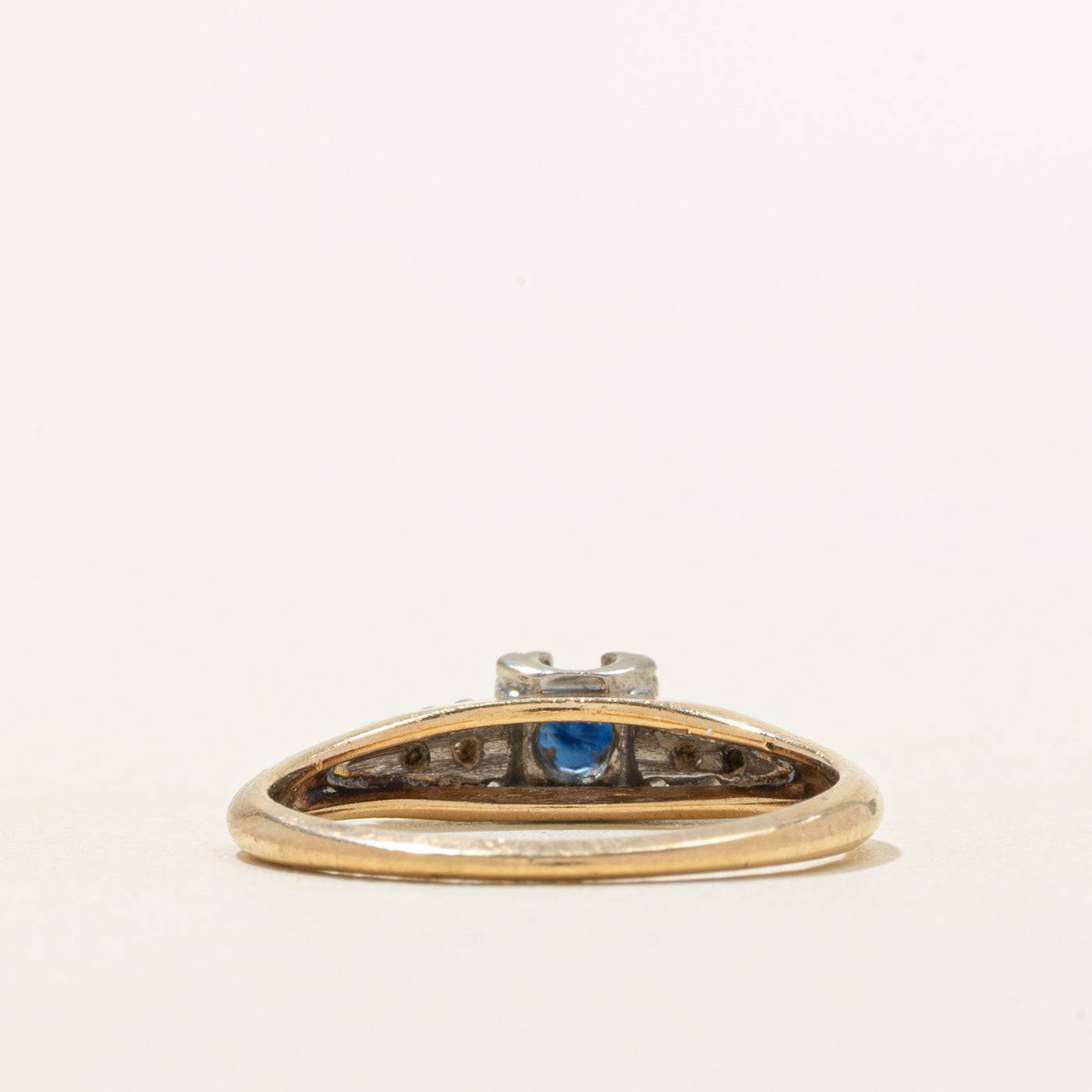 Two-Tone Sapphire & Diamond Ring | 0.14ct, 0.06ctw | SZ 6