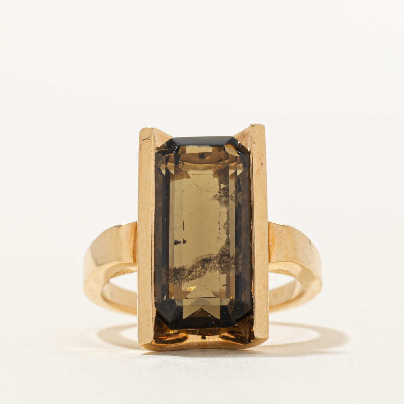 Smoky Quartz Column Cocktail Ring | 7.00ct | SZ 6.25