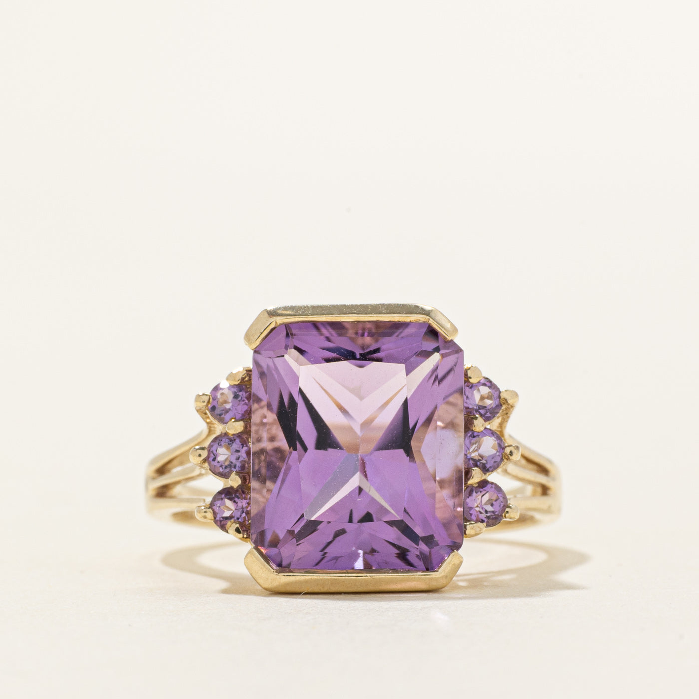 Semi Bezel Amethyst Open Shank Ring | 6.00ctw | SZ 7