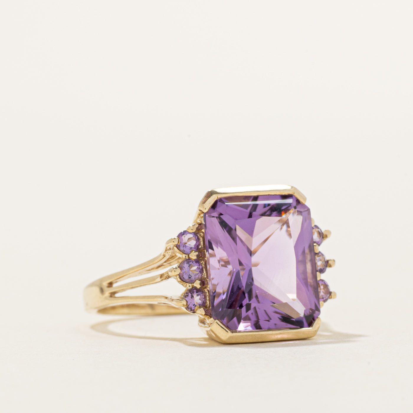 Semi Bezel Amethyst Open Shank Ring | 6.00ctw | SZ 7