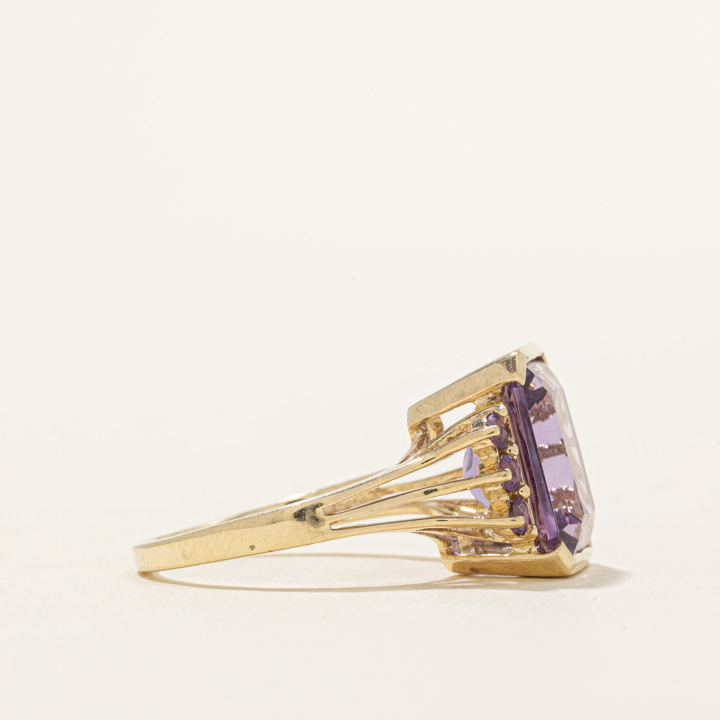 Semi Bezel Amethyst Open Shank Ring | 6.00ctw | SZ 7