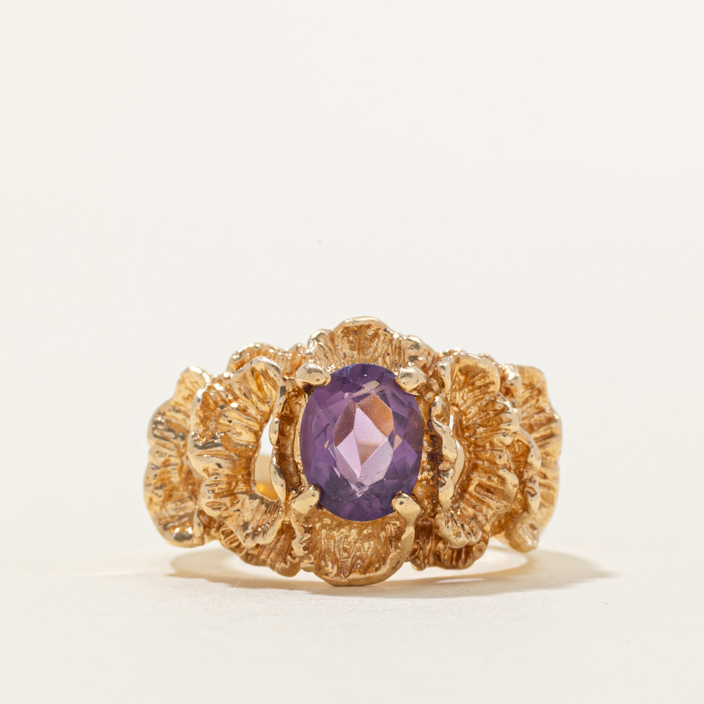 Amethyst Textured Cocktail Ring | 1.00ct | SZ 7