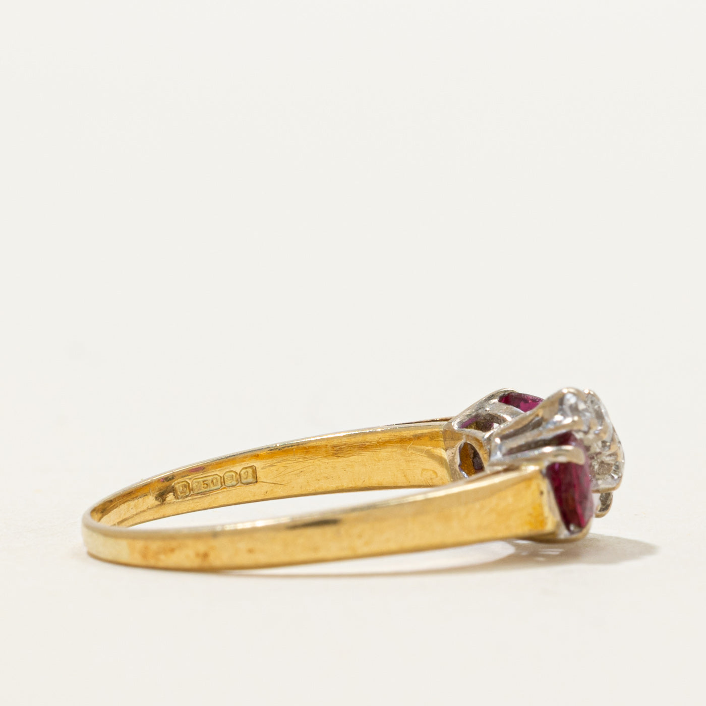 18k Pear Cut Ruby & Diamond Waterfall Ring | 0.80ctw, 0.18ctw | SZ 6.75
