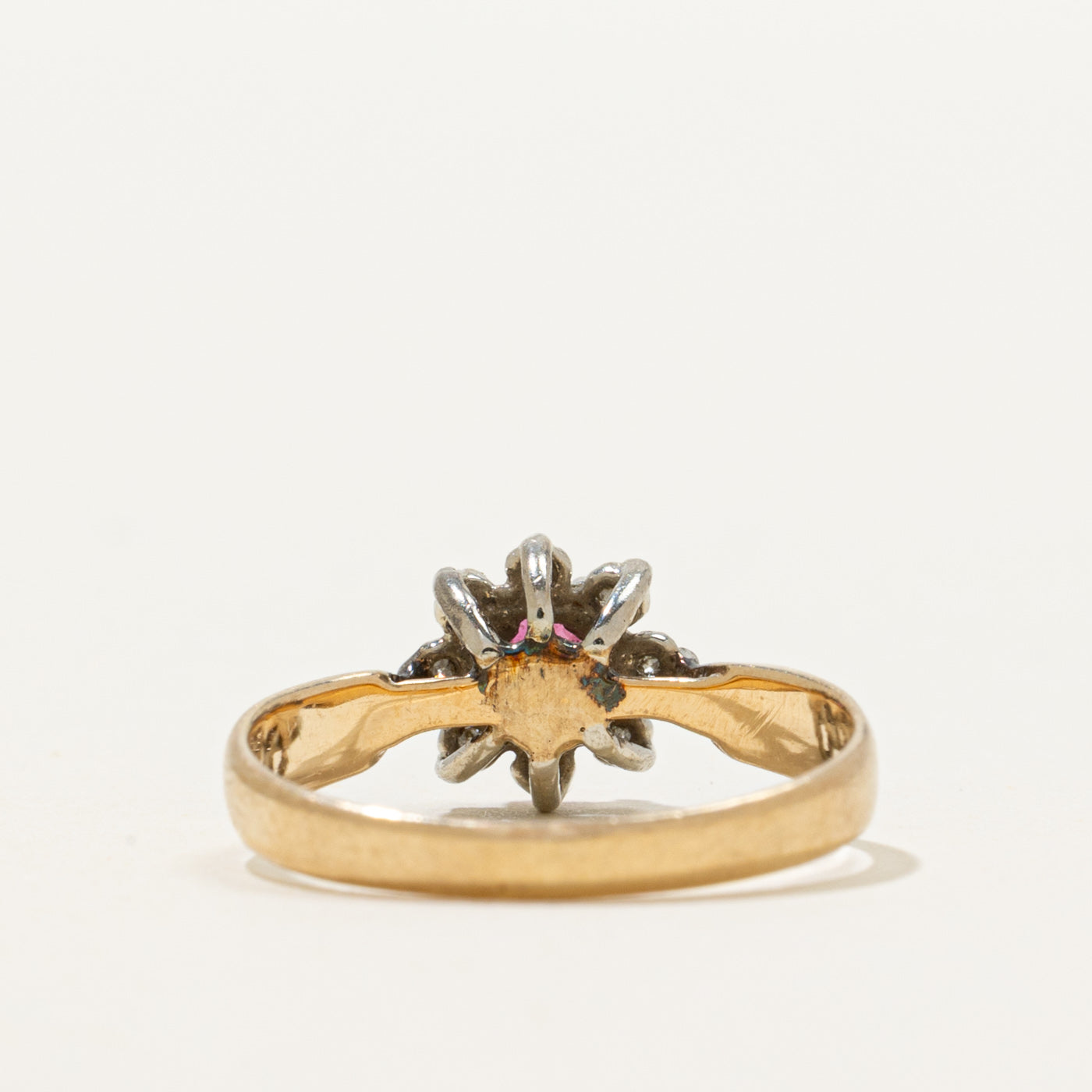 Ruby & Diamond Petal Ring | 0.25ct, 0.08ctw | SZ 5.25