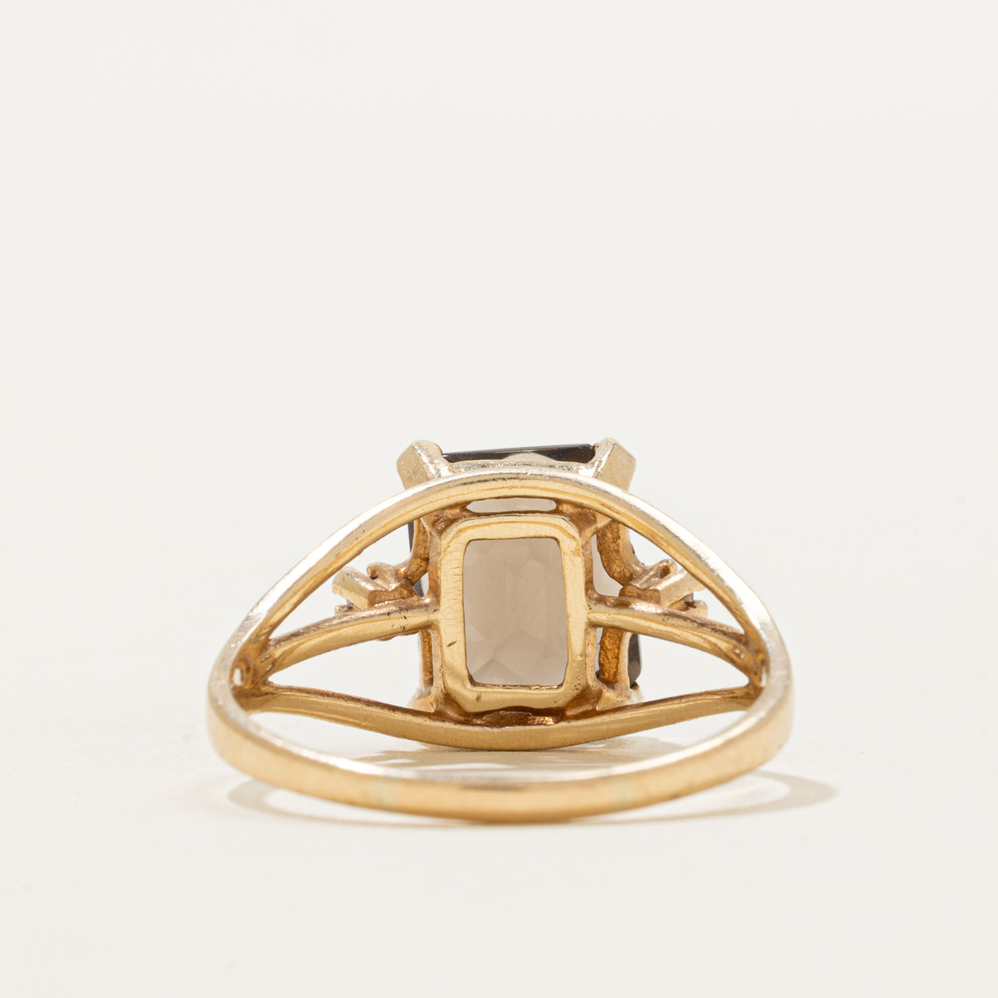 Smoky Quartz & Diamond Open Shank Ring | 2.50ct, 0.02ctw | SZ 8