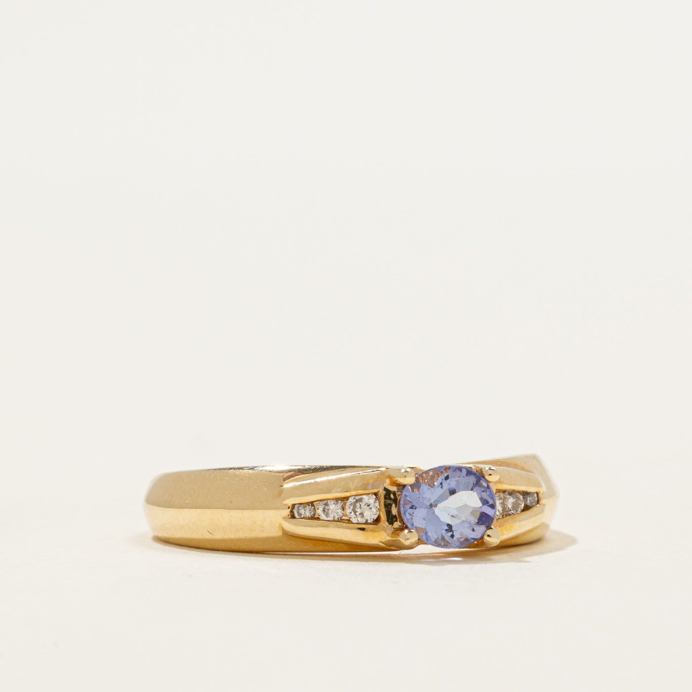 East West Tanzanite & Diamond Ring | 0.30ct, 0.07ctw | SZ 7