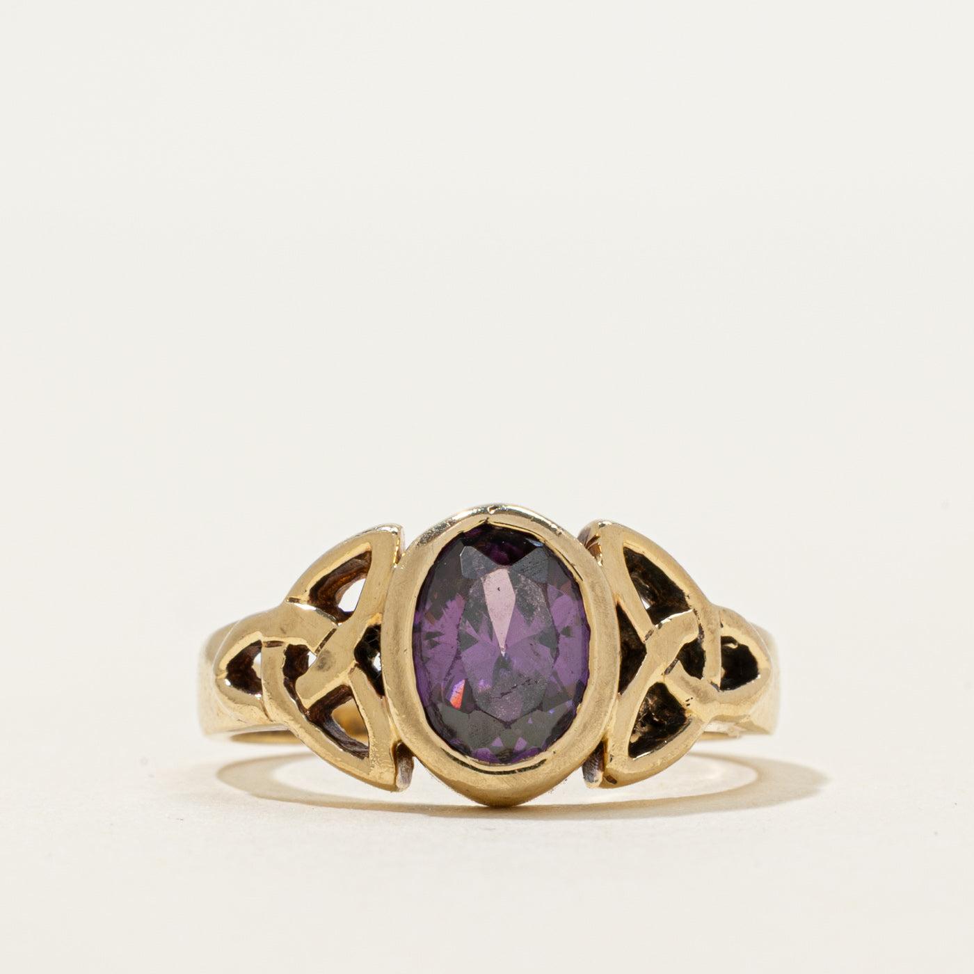 Bezel Set Amethyst Celtic Ring | 0.42ct | SZ 5.75