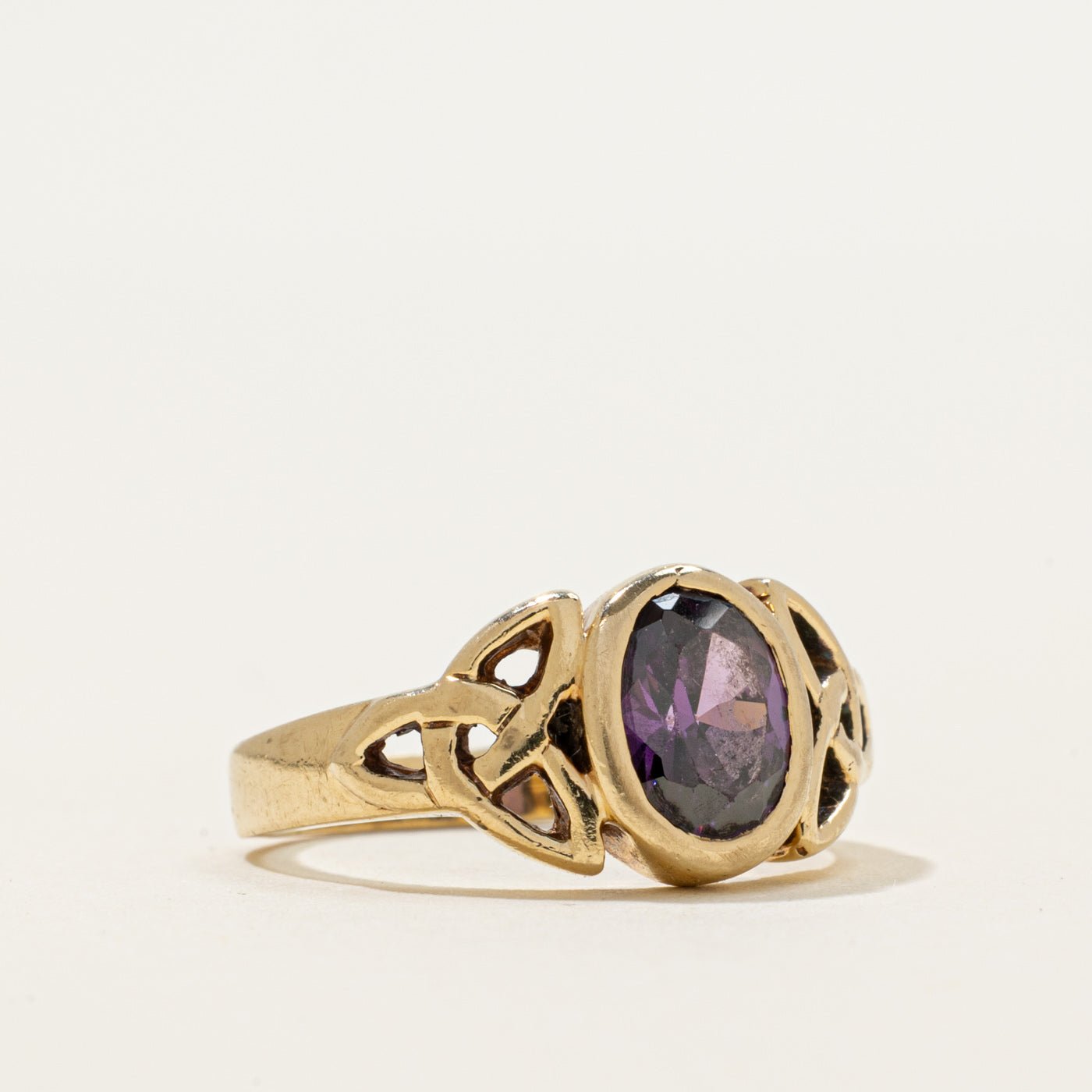 Bezel Set Amethyst Celtic Ring | 0.42ct | SZ 5.75
