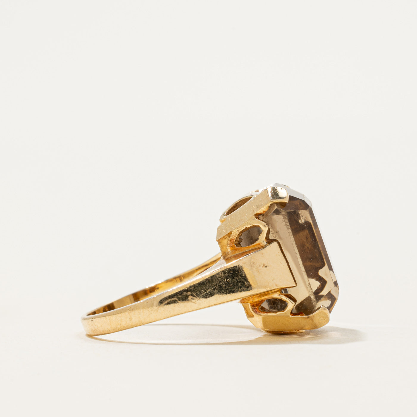 Single Stone Smoky Quartz Cocktail Ring | 10.50ct | SZ 4.75