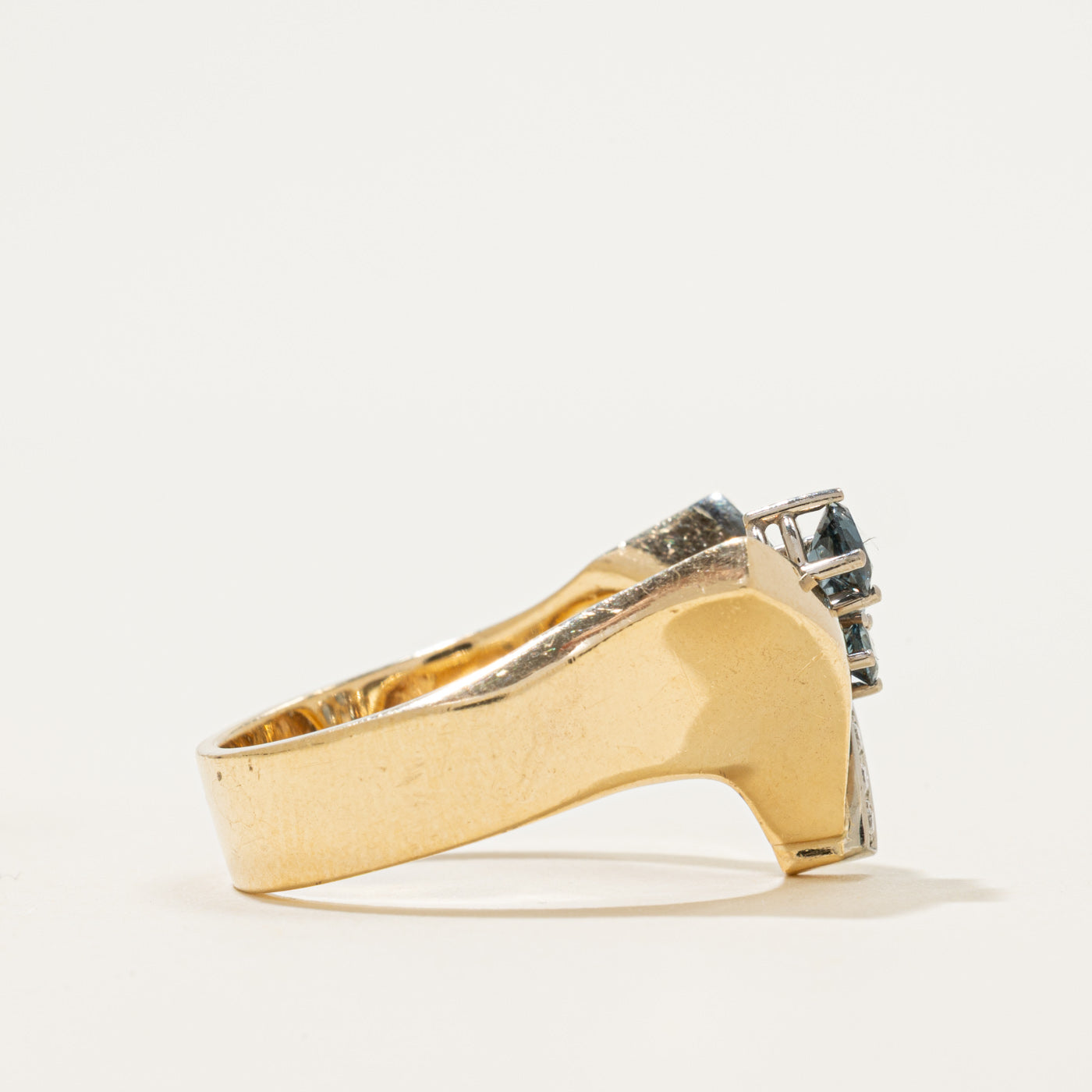 Spinel & Diamond Chevron Ring | 0.40ctw, 0.10ctw | SZ 9.5