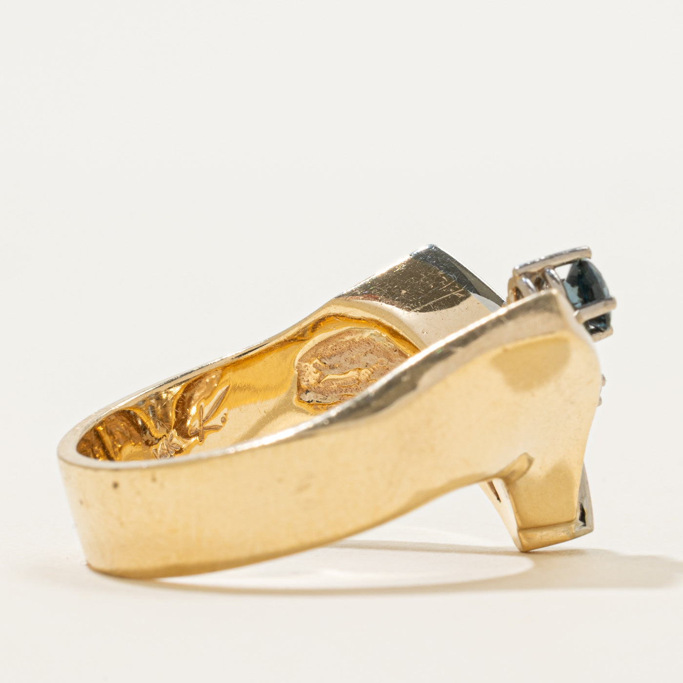 Spinel & Diamond Chevron Ring | 0.40ctw, 0.10ctw | SZ 9.5