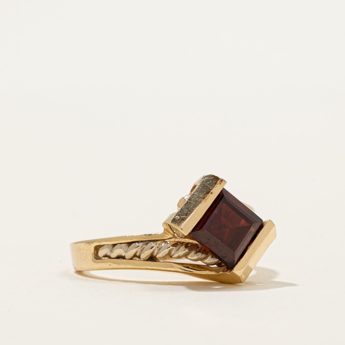 Tension Set Garnet Bypass Ring | 1.40ct | SZ 6