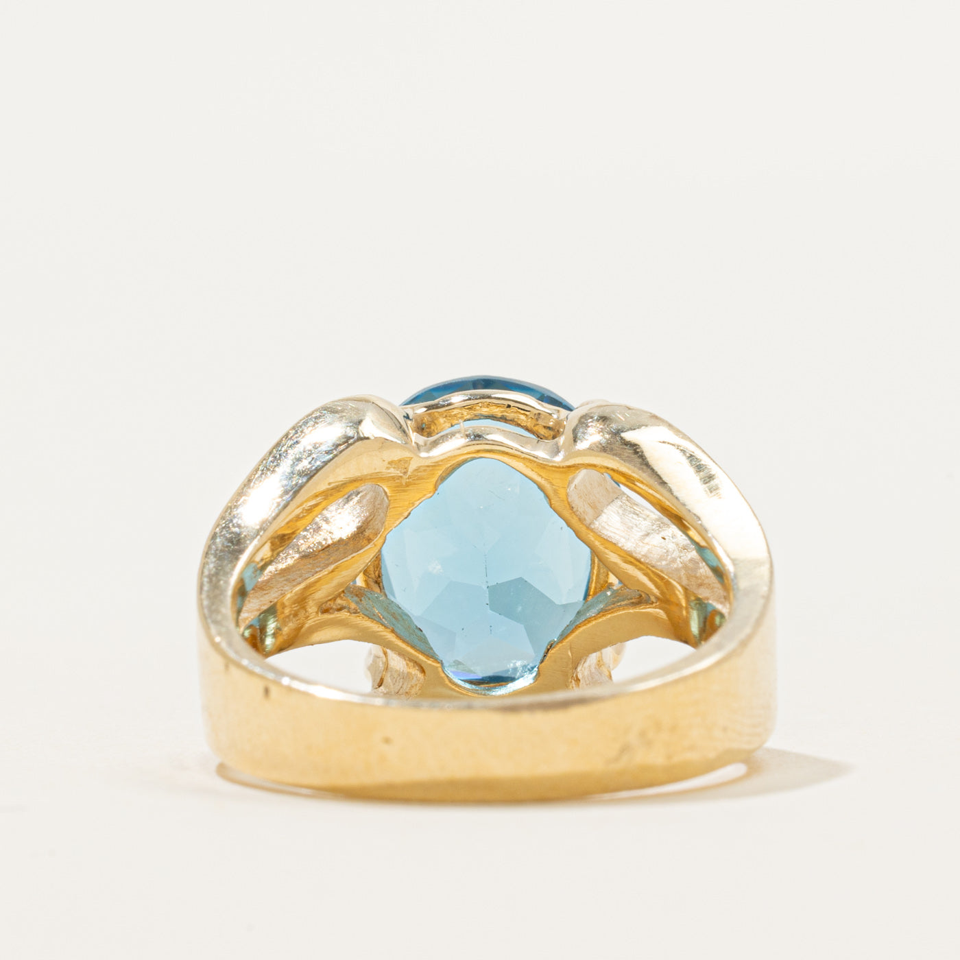 Oval Cut Blue Topaz Cocktail Ring | 6.50ct | SZ 6
