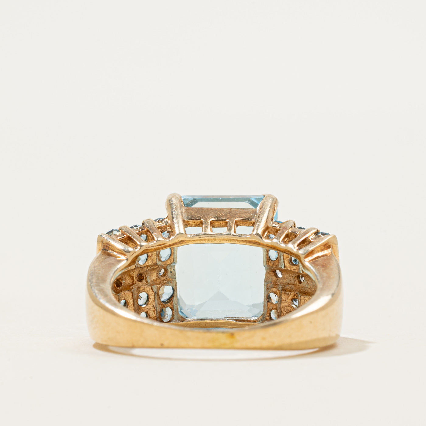 Blue Topaz & Diamond Cocktail Ring | 9.00ctw | SZ 6.75