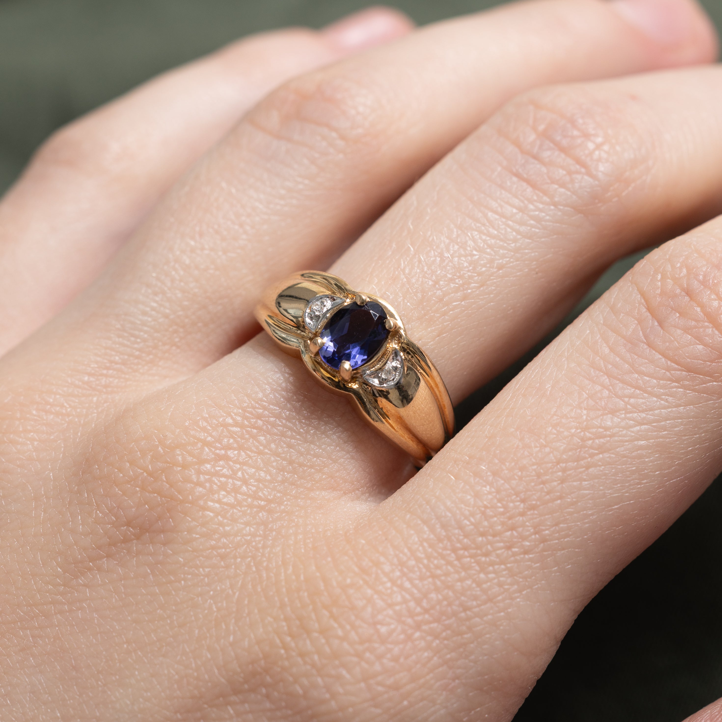 Oval Cut Tanzanite & Diamond Ring | 0.70ct, 0.01ctw | SZ 8