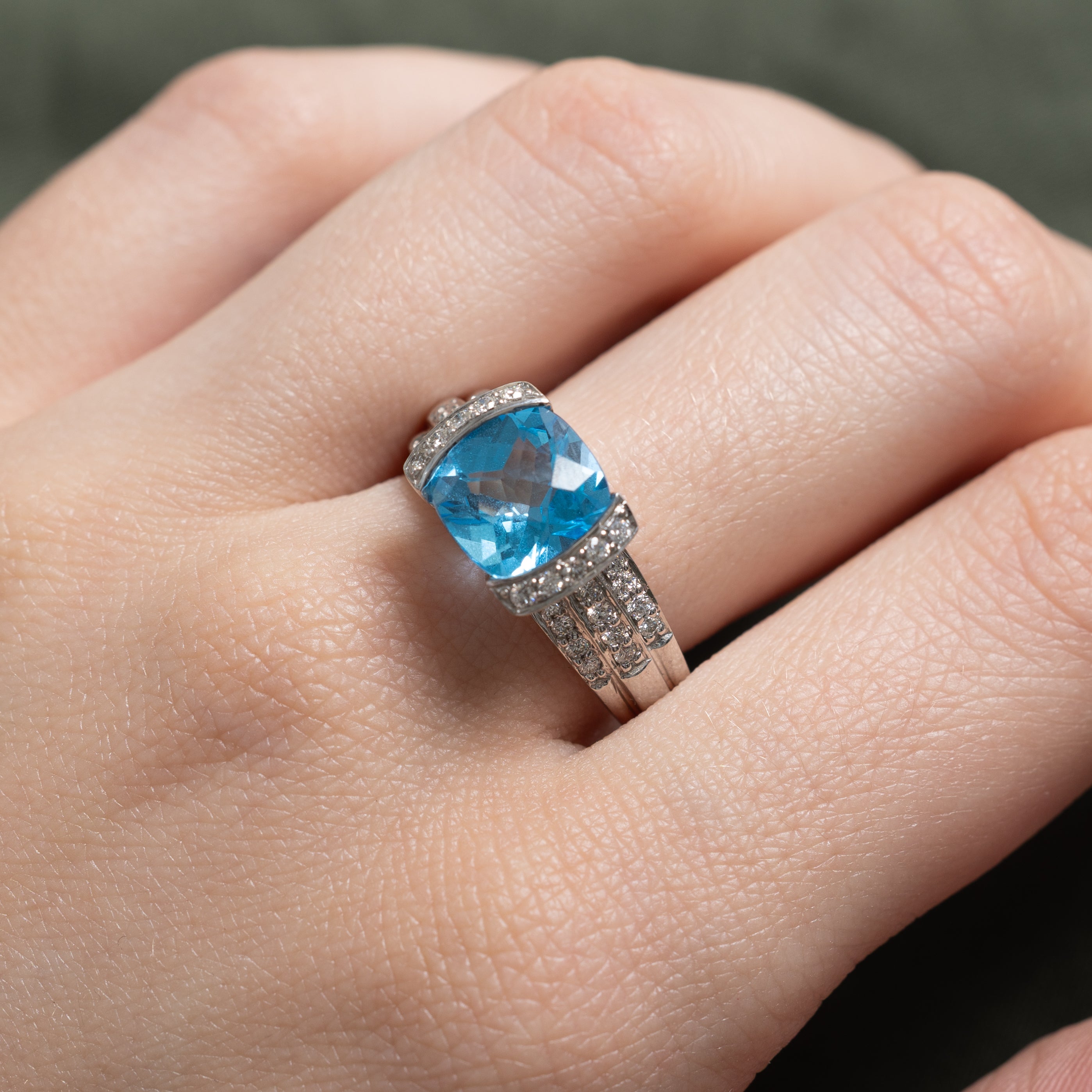 Topaz & Diamond Ring | 3.00ct, 0.32ctw | SZ 9.25