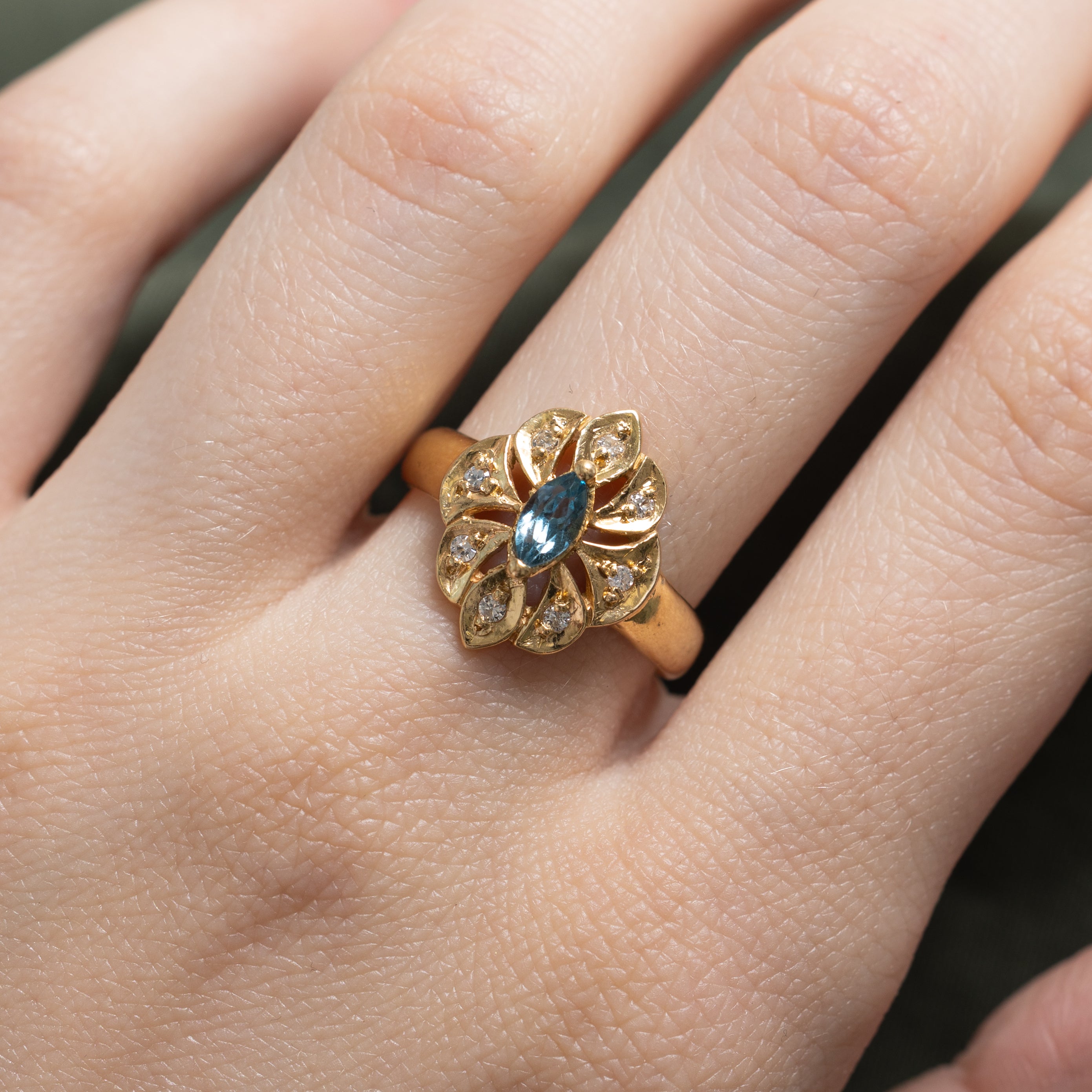 Topaz & Diamond Cocktail Ring | 0.30ct, 0.04ctw | SZ 8