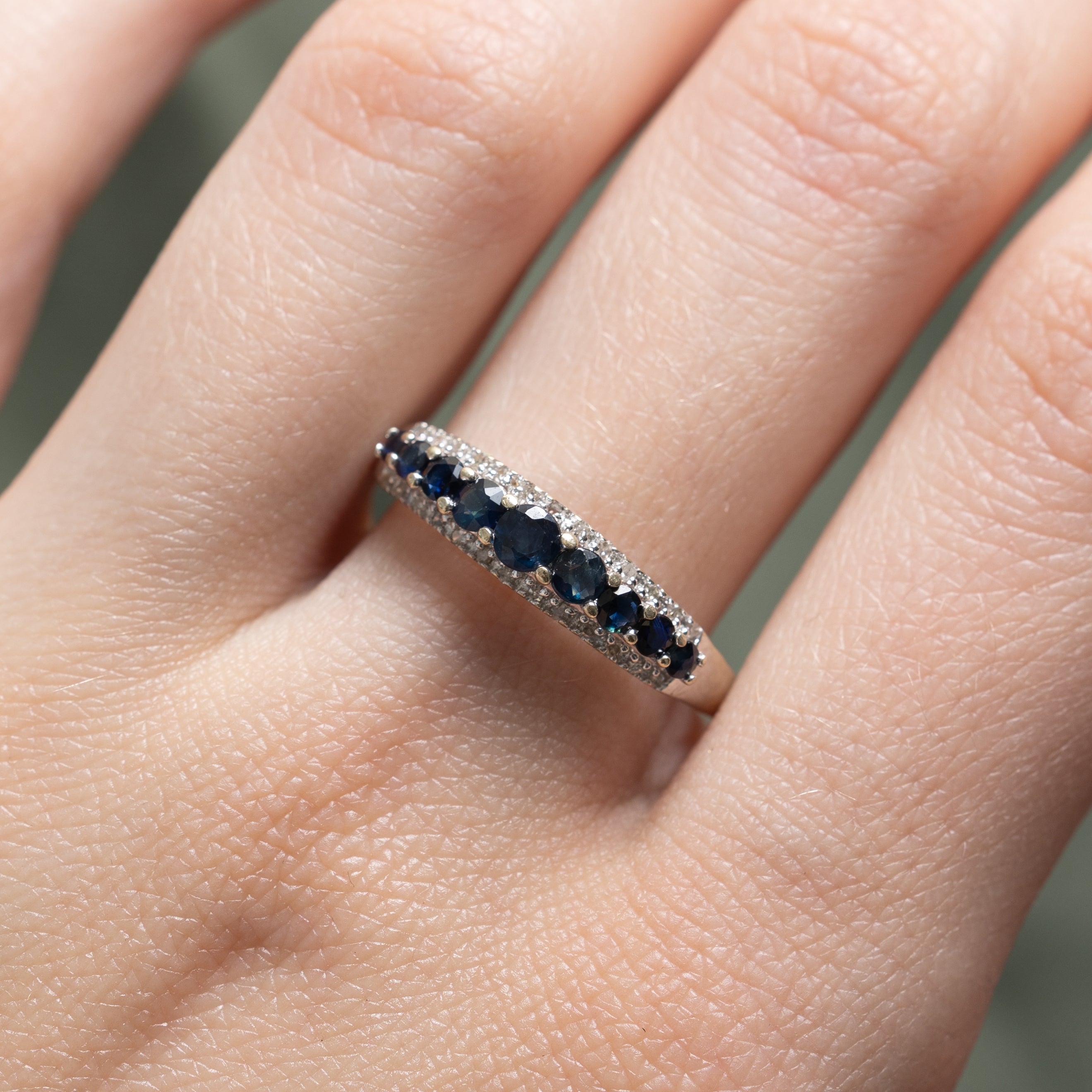 Sapphire & Diamond Tapered Band | 0.56ctw, 0.14ctw | SZ 9.25